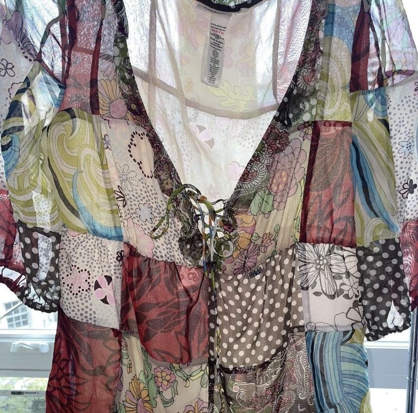 Designer × Hysteric Glamour Miss Sixty Collection Patchwork Women's Dress Cowboy Summer Size M / US 6-8 / IT 42-44 - 6 Thumbnail
