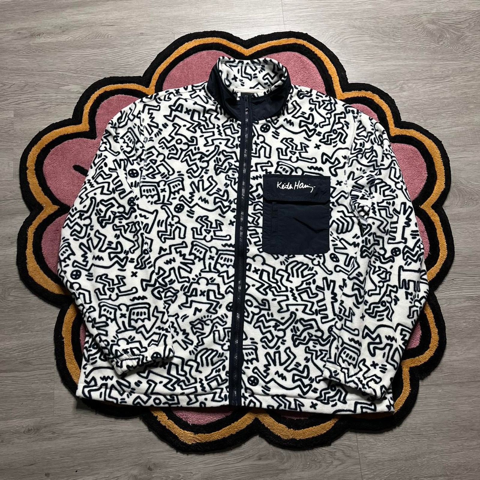 RARE Keith Haring cheapest H&M Fleece Doodle Jacket SOLD OUT Size Small