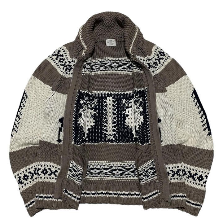 Japanese Brand COEN Japan Cowichan Handknit Reindeer Pattern Wool Sweater Size US L / EU 52-54 / 3 - 8 Thumbnail