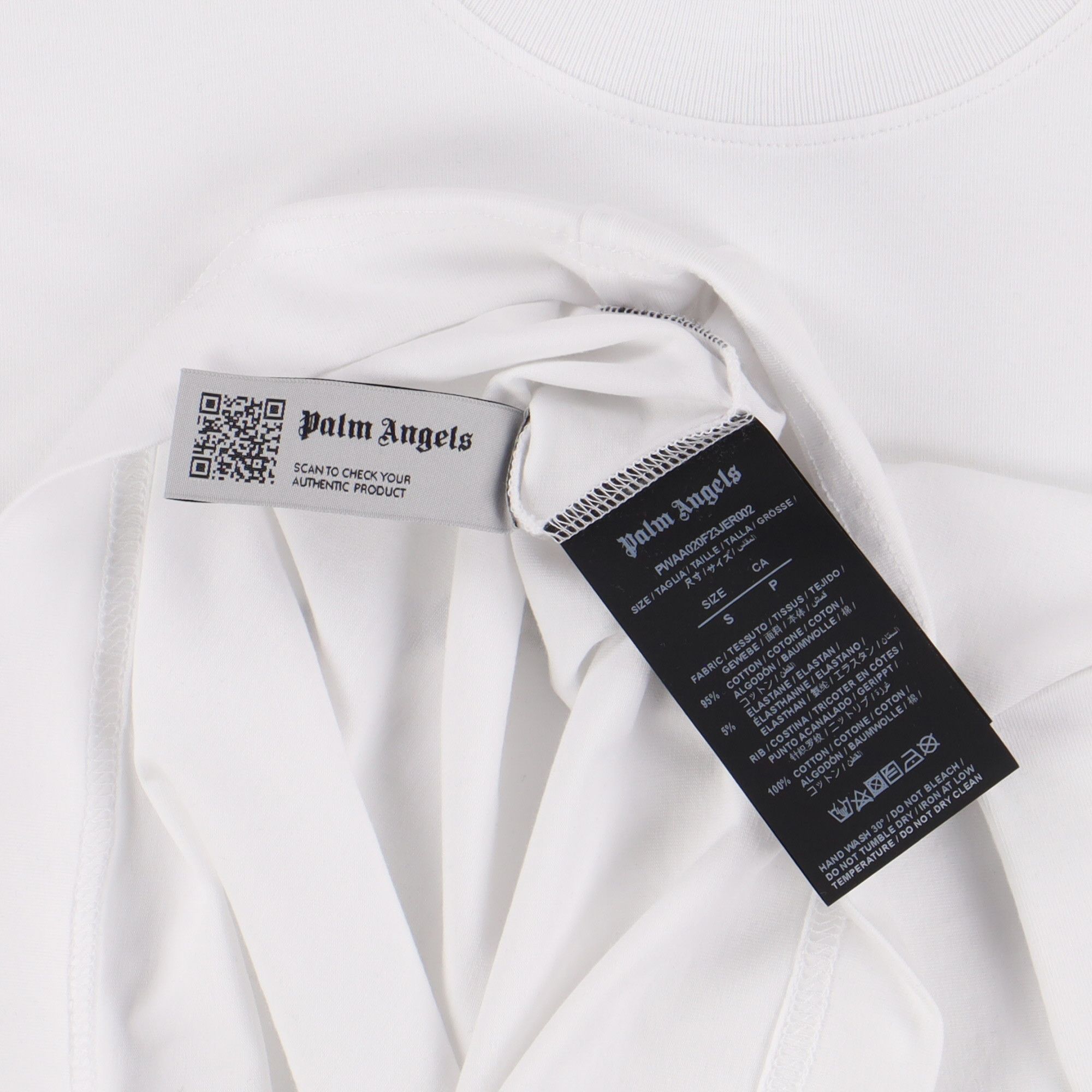 Palm Angels White Sunsets Logo Cropped T-Shirt Size S / US 4 / IT 40 - 7 Thumbnail