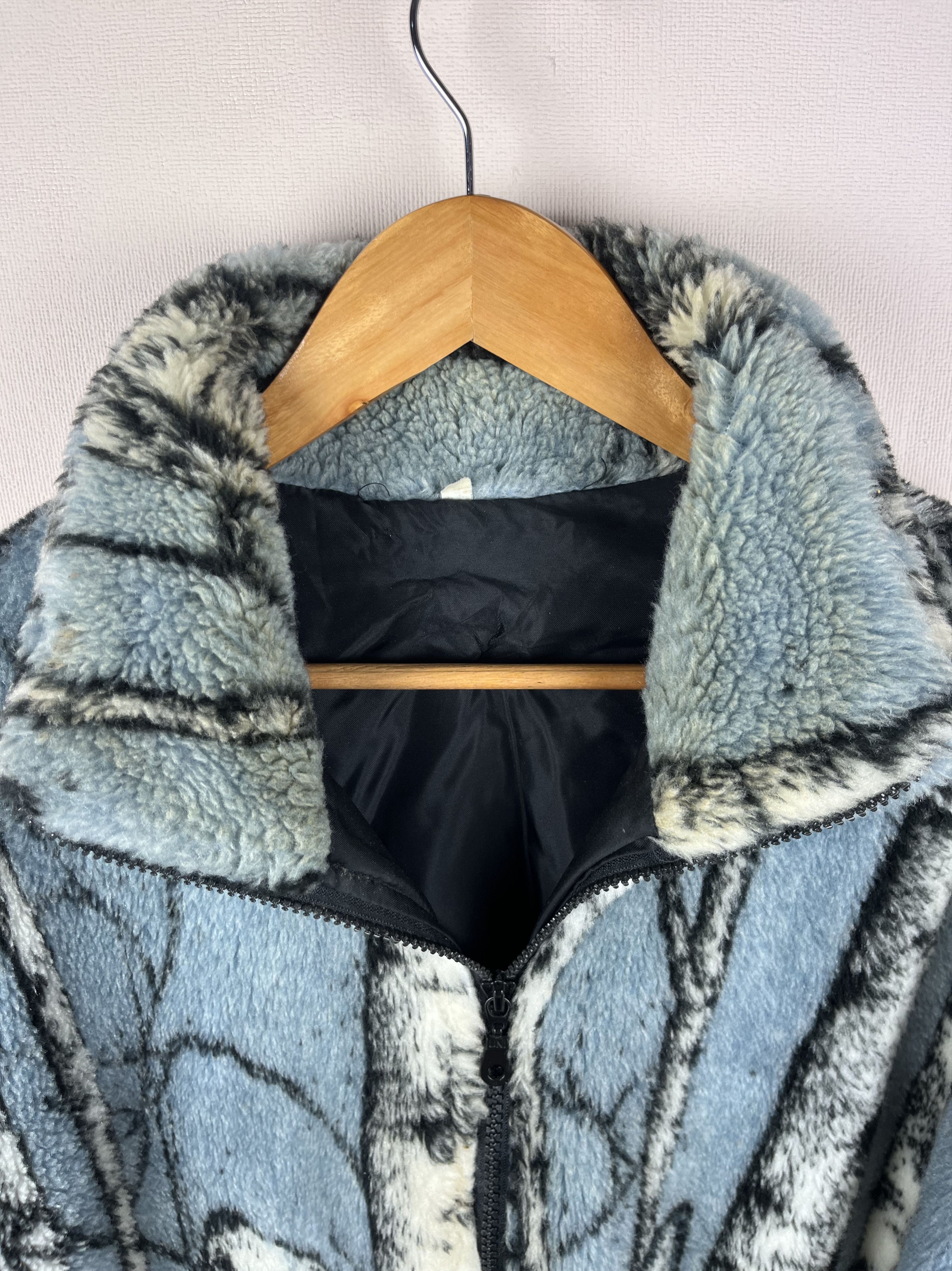 Vintage Vintage Wolf Sherpa Fleece Jacket Art Animal All Over Print Size US L / EU 52-54 / 3 - 9 Thumbnail