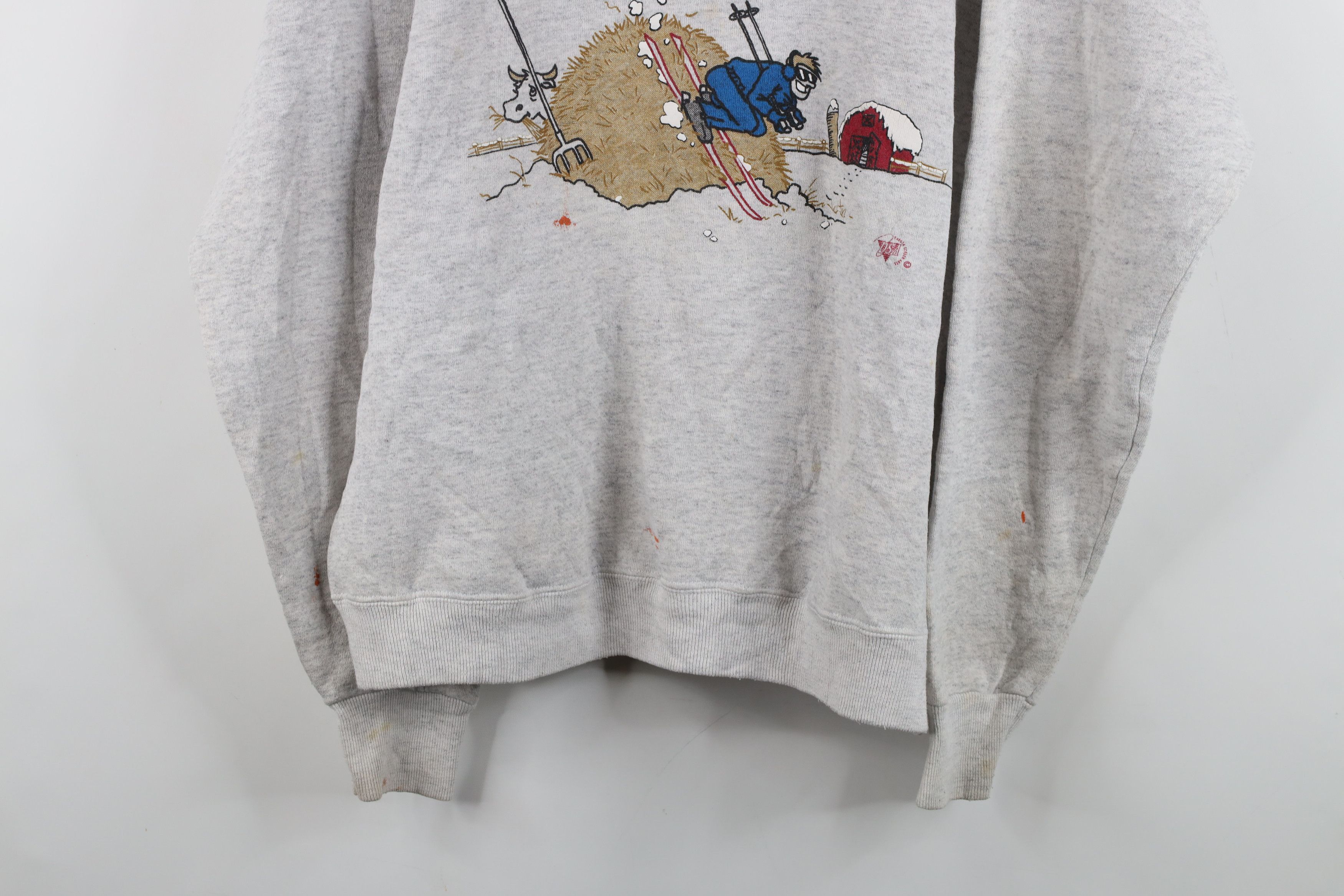 Vintage Vintage 90s Streetwear Ski Iowa Skiing Sweatshirt Gray USA Size US XL / EU 56 / 4 - 3 Thumbnail