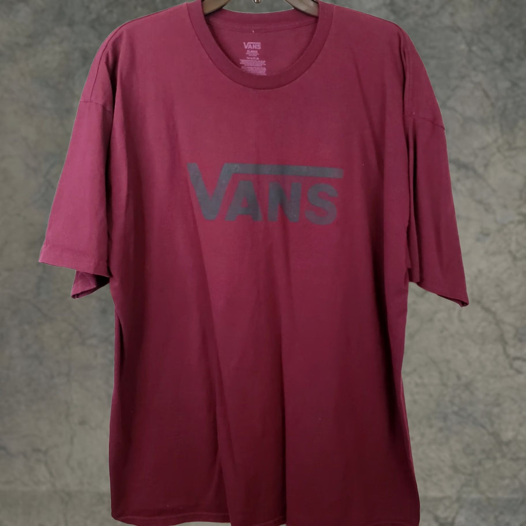 Vans Vans T-shirt Men's XL Burgundy Black Crewneck Vans Logo Short Sleeve Cotton Blend Size US XL / EU 56 / 4 - 1 Thumbnail