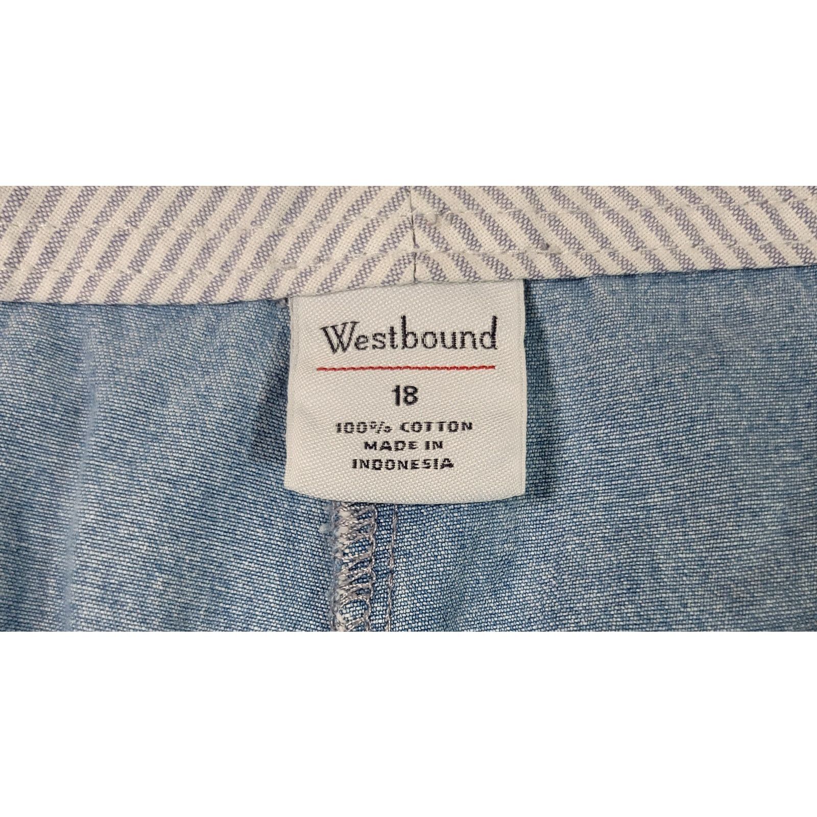 Other Westbound Blue Lightwashed Denim Shorts 18 Slashed Pockets Size 40" / US 18 - 4 Thumbnail