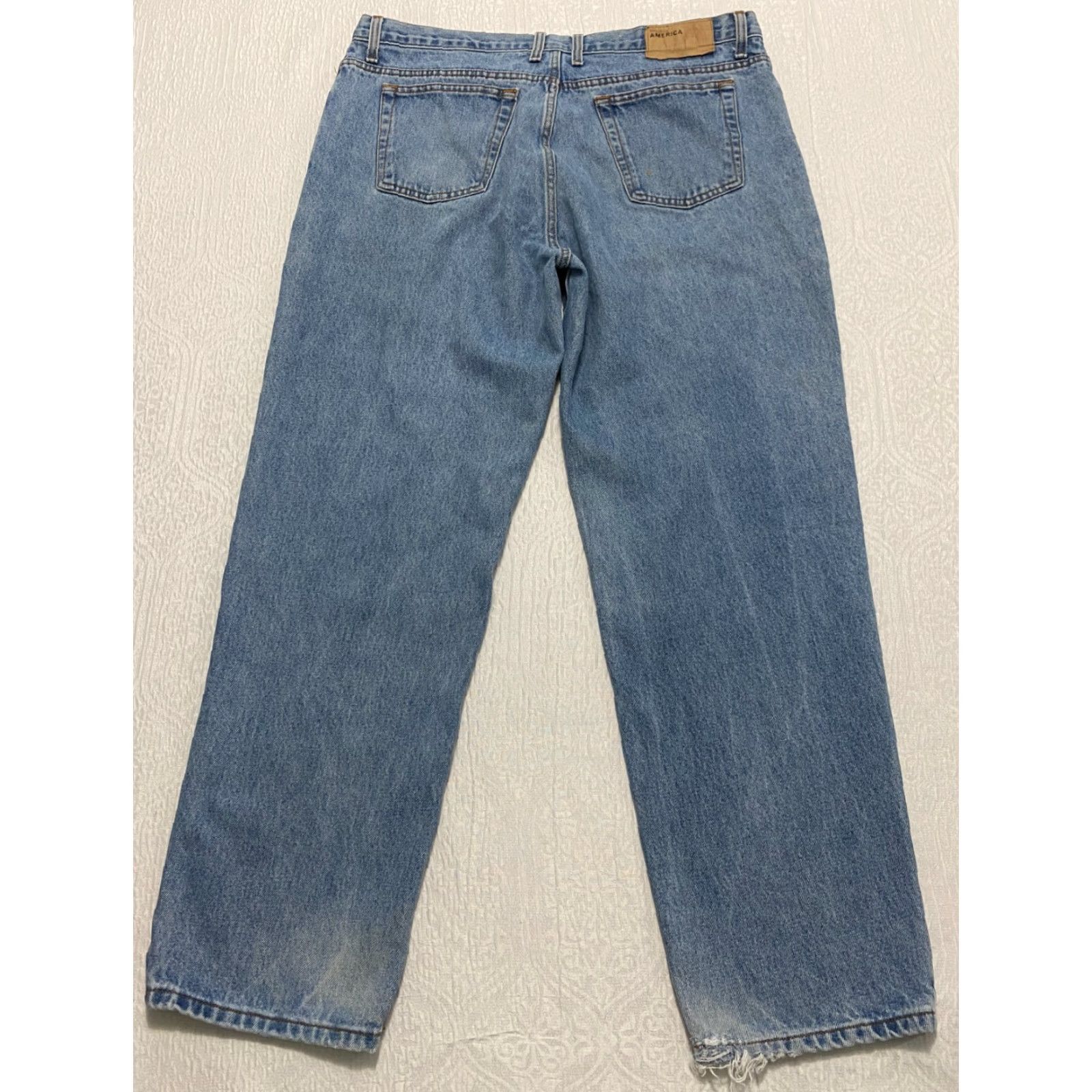 Perry Ellis Perry Ellis America Jeans Mens Size 40x32 Blue Straight Light Wash Jeans Size US 40 / EU 56 - 2 Thumbnail