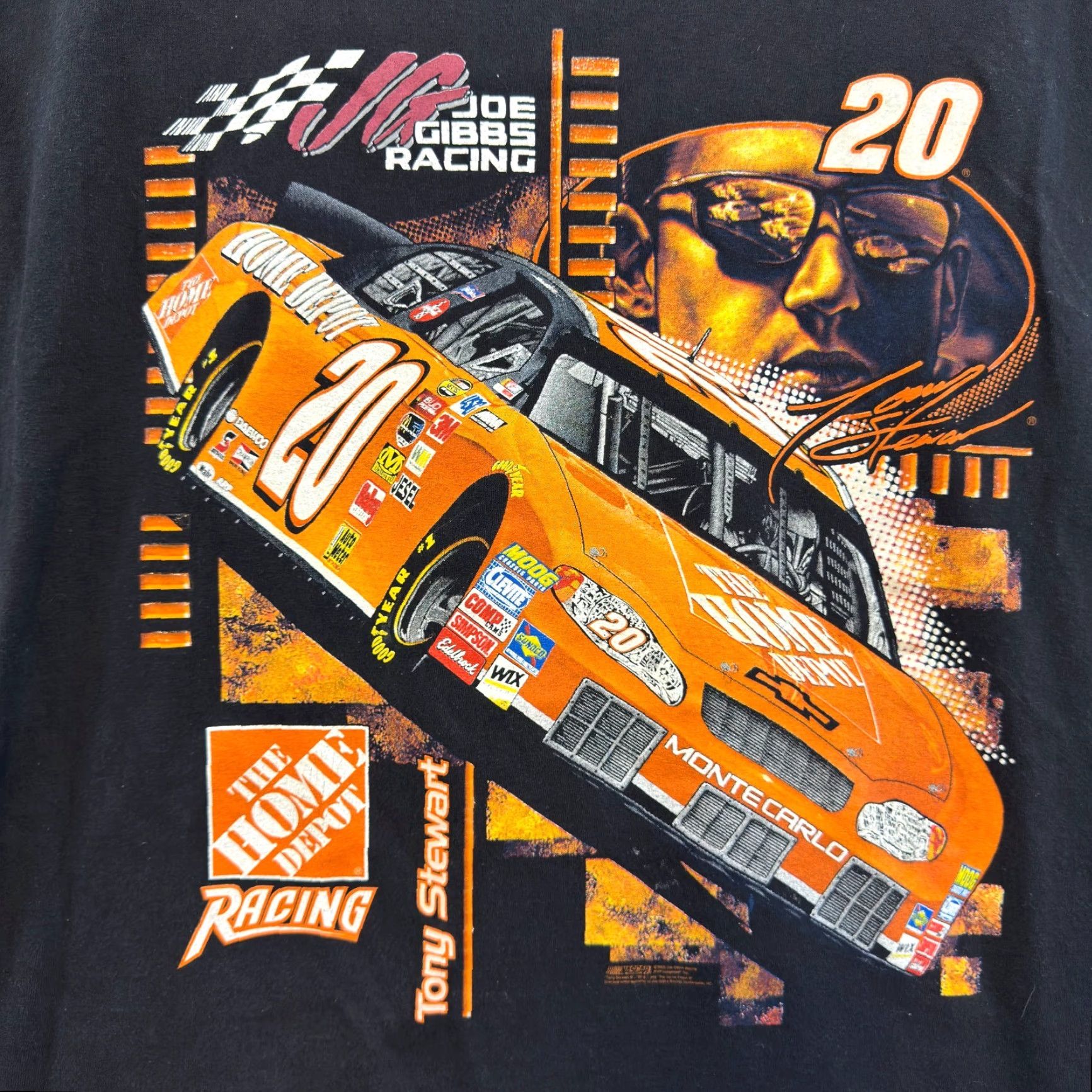 Chase Authentics Y2K Vintage Joe Gibbs NASCAR Racing T-Shirt XL Mens Graphic Black Home Depot Size US XL / EU 56 / 4 - 3 Thumbnail