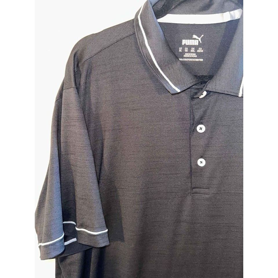 Puma Puma Mens Black Polo Shirt With White Accents Logo Size XL Size US XL / EU 56 / 4 - 4 Thumbnail