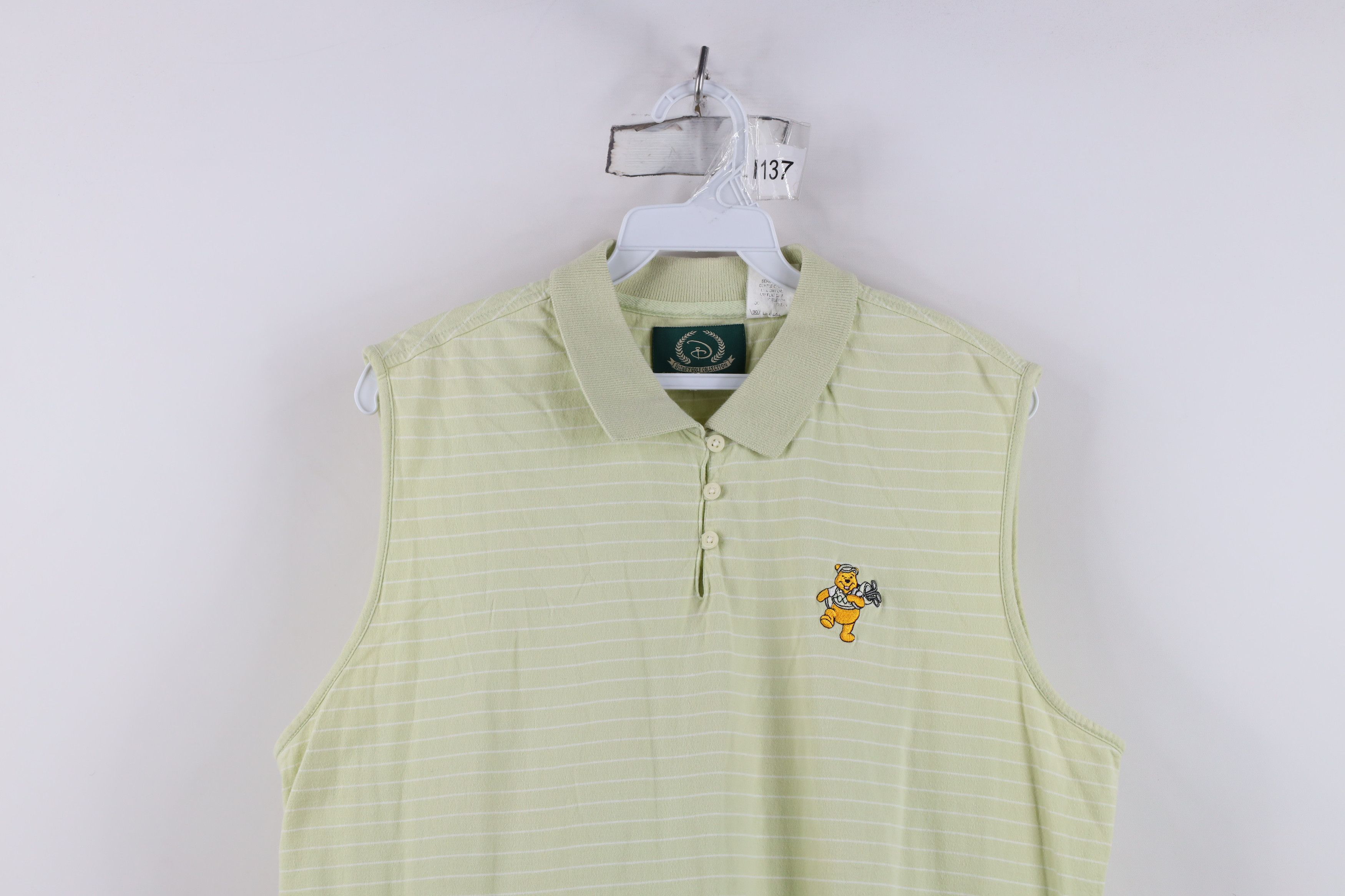 Disney Vintage 90s Disney Winnie the Pooh Striped Sleeveless Shirt Size XL / US 12-14 / IT 48-50 - 2 Thumbnail