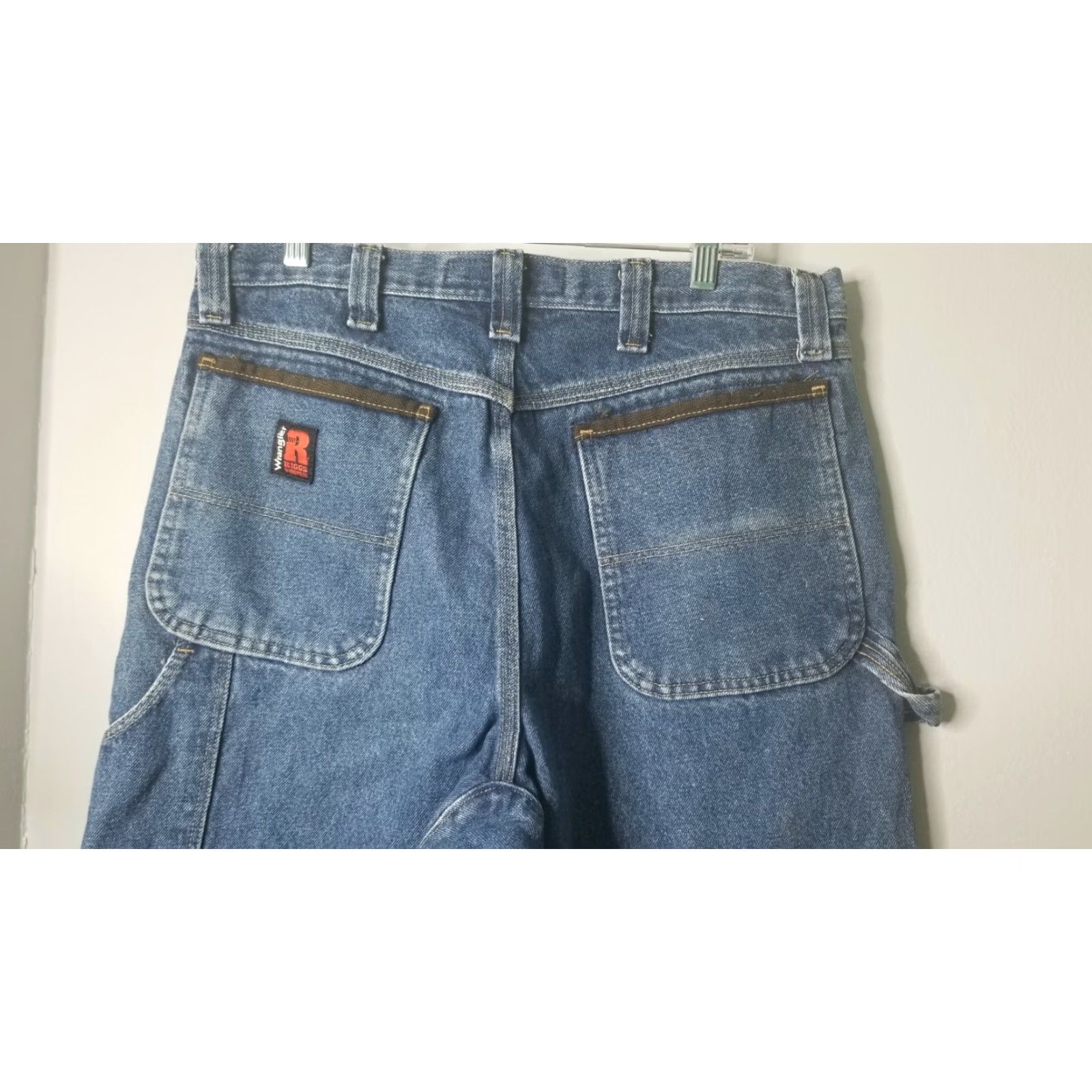 Wrangler Riggs Wrangler Jeans Denim Blue 34x34 Workwear Mens Regular Fit Pocket 34in Zip Fly Blue Denim Size US 34 / EU 50 - 4 Thumbnail