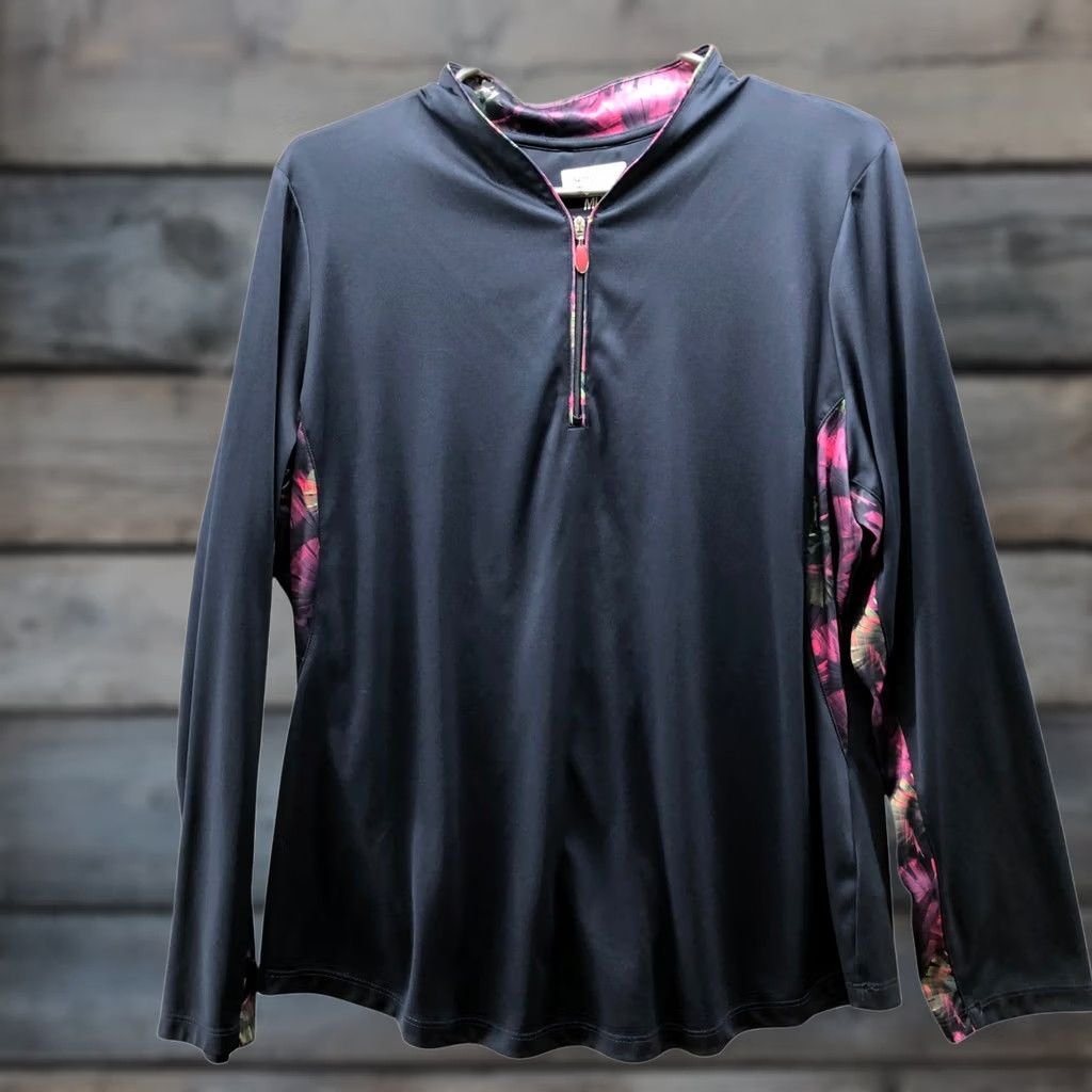 Vintage Greg Norman Play Dry Golf Womens XL Long Sleeve Polyester Navy Floral Pullover Size XL / US 12-14 / IT 48-50 - 1 Thumbnail