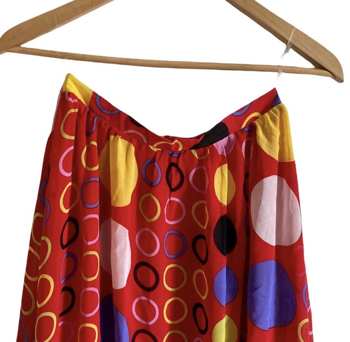 Other RED MULTI COLOR POLKA DOT HIGH LOW KNEE LENGTH SKIRT SZ S Size 26" / US 2 / IT 38 - 8 Thumbnail