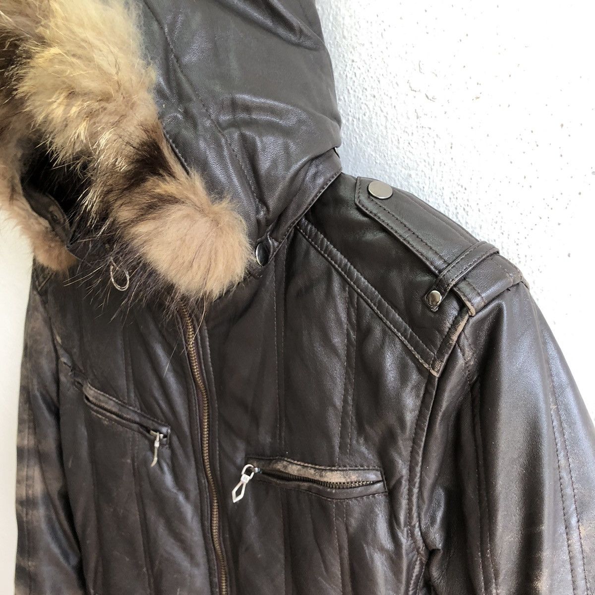 Japanese Brand HARUF distressed moto leather jacket Size US S / EU 44-46 / 1 - 6 Thumbnail