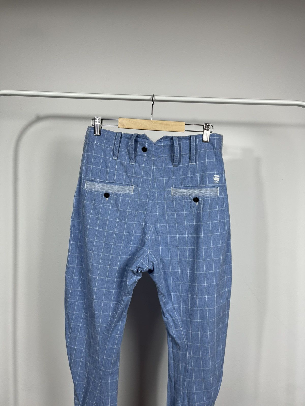 G-Star G-Star RAW blue check pants W29 L32 loose tapered fit Size US 29 - 2 Thumbnail
