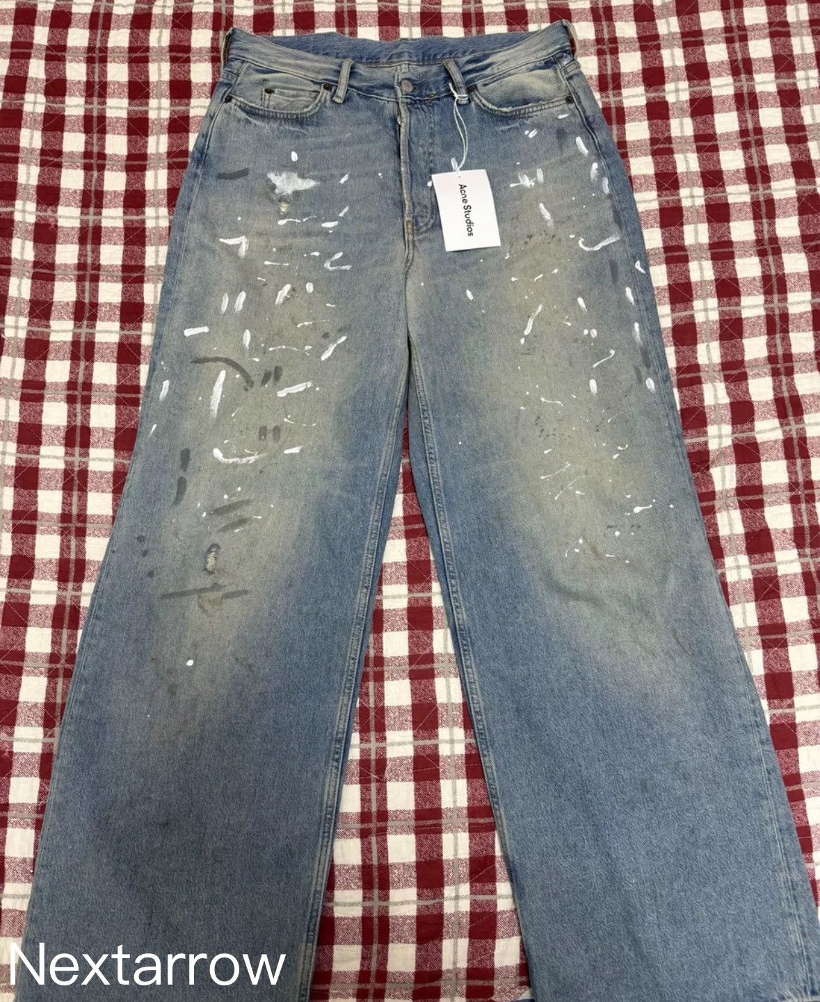 Acne Studios baggy jeans with mud and ink