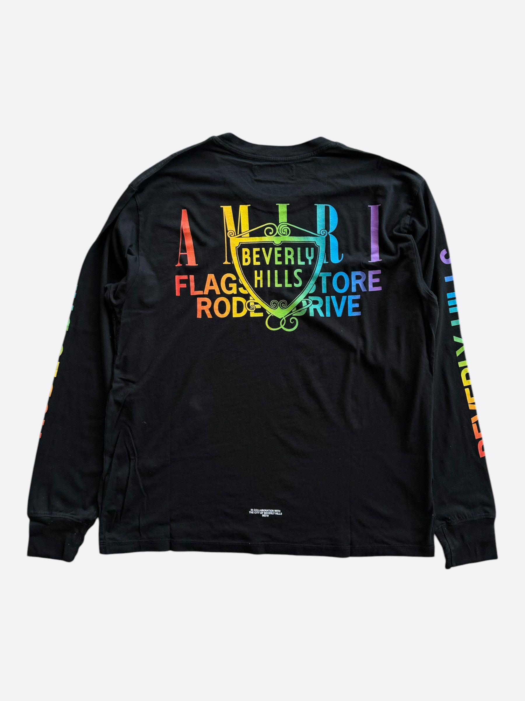 Amiri Amiri Black Rainbow Beverly Hills Longsleeve T-Shirt Size US XS / EU 42 / 0 - 1 Thumbnail