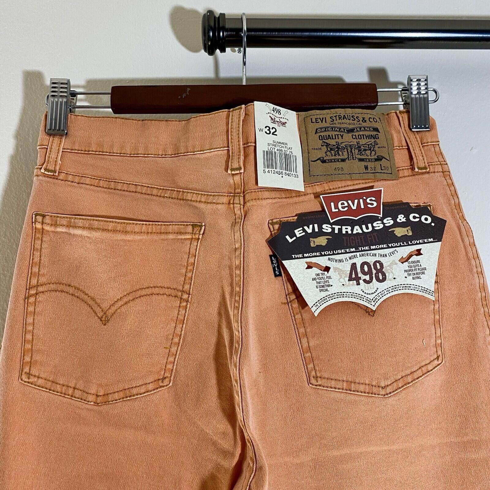 Levi's NWT LEVI'S 498 Orange Skinny Jeans 32x30 Made in Italy Size 32" / US 10 / IT 46 - 1 Thumbnail