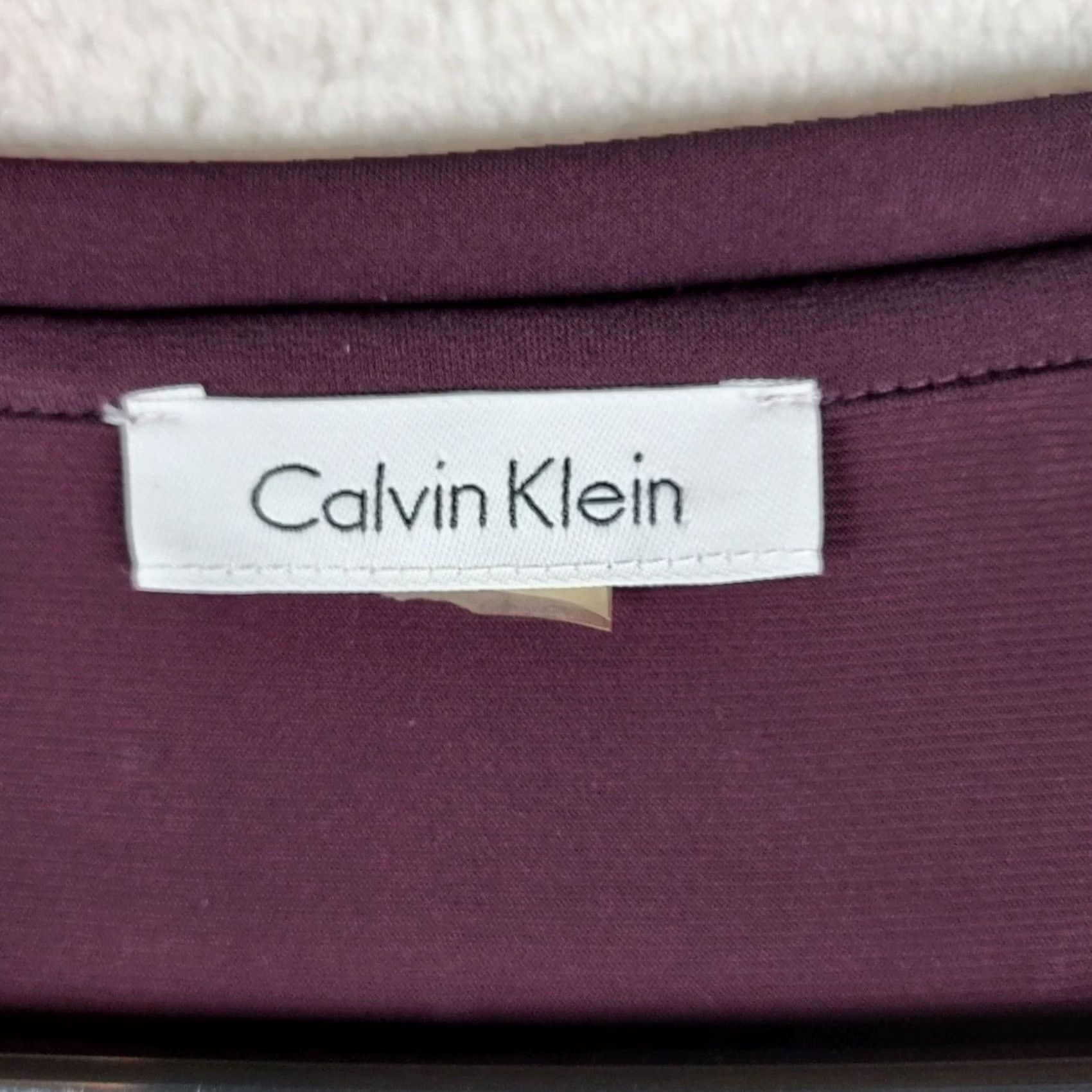 Calvin Klein Calvin Klein Womens Blouse Short Sleeve Knit Top Studded Plum Burgundy Collection Regular L Womens Size L / US 10 / IT 46 - 4 Thumbnail