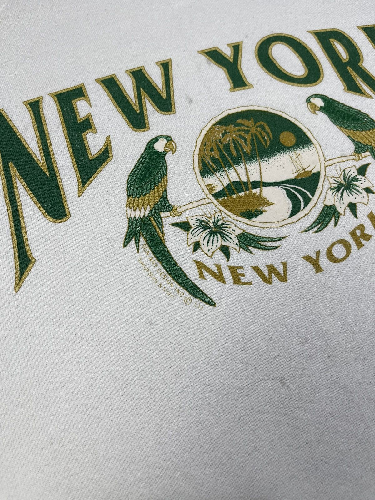 Fruit Of The Loom Vintage 90s Sun Art NEW YORK Both Print Sweatshirts Size US L / EU 52-54 / 3 - 9 Thumbnail