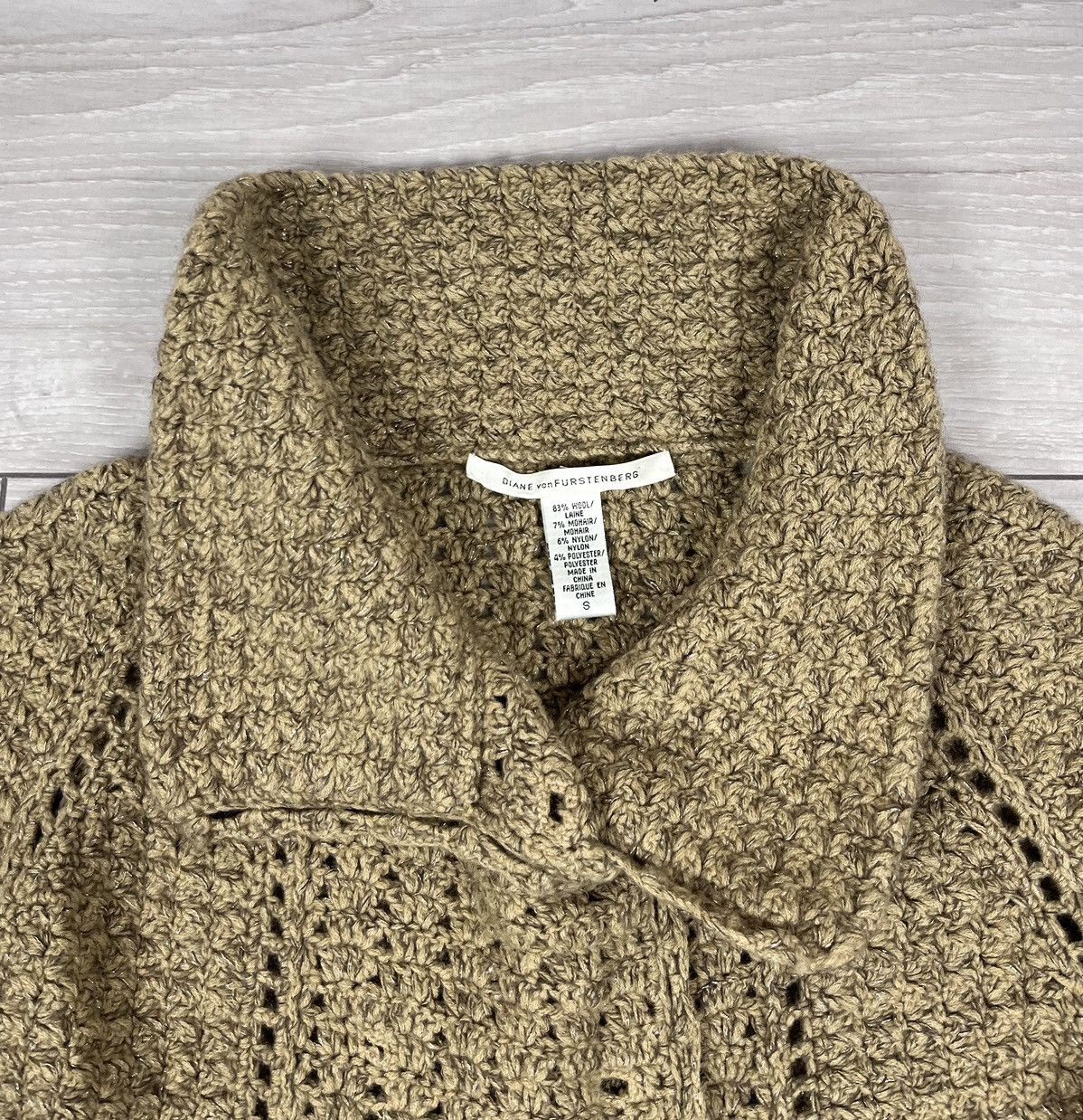 Diane von Furstenberg Diane Von Furstenberg Cable Knit Double Breasted Wool Coat Size S / US 4 / IT 40 - 6 Thumbnail
