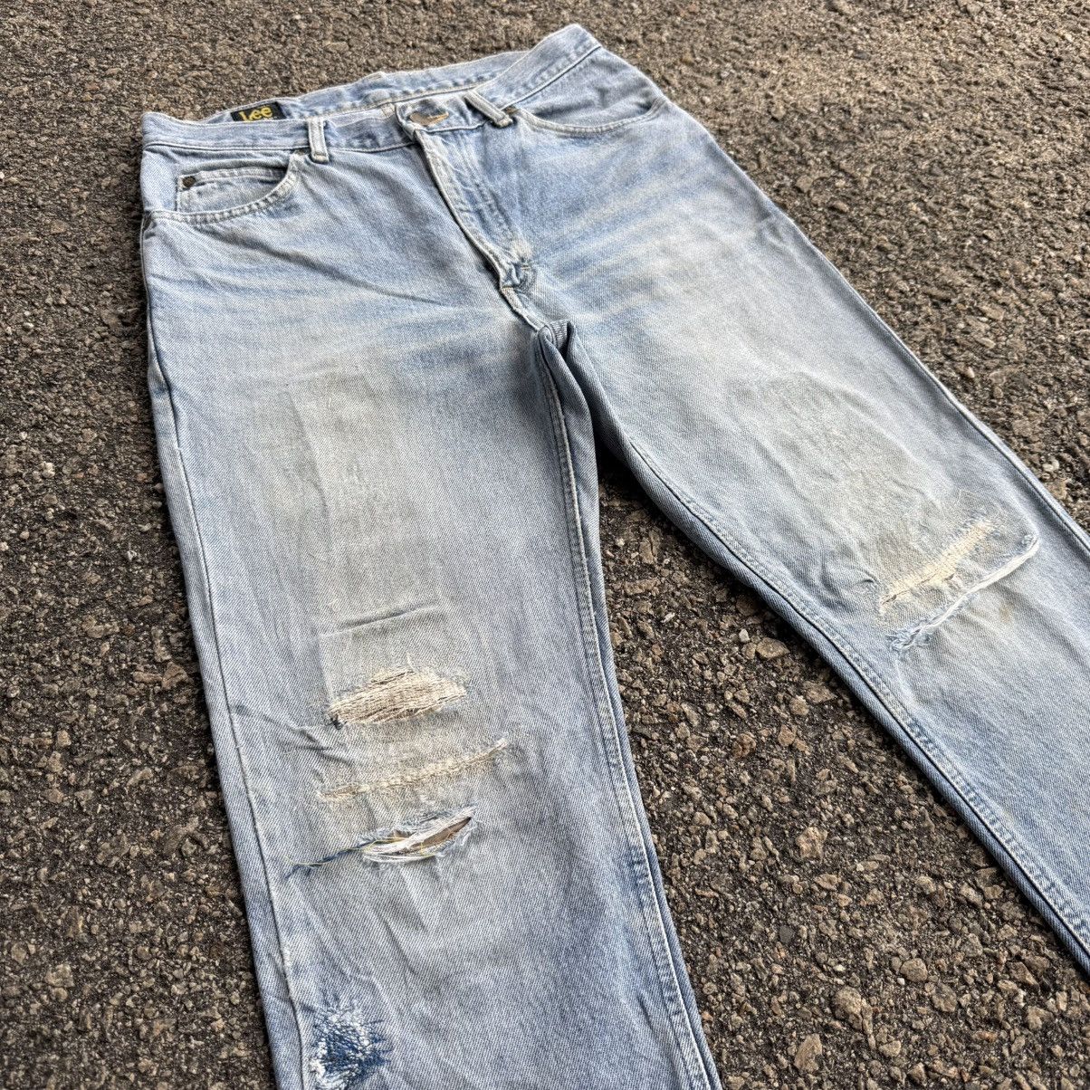 Lee VINTAGE LEE RIDER STRAIGHT FADED RIPPEP JEAN PANTS Size US 32 / EU 48 - 5 Thumbnail