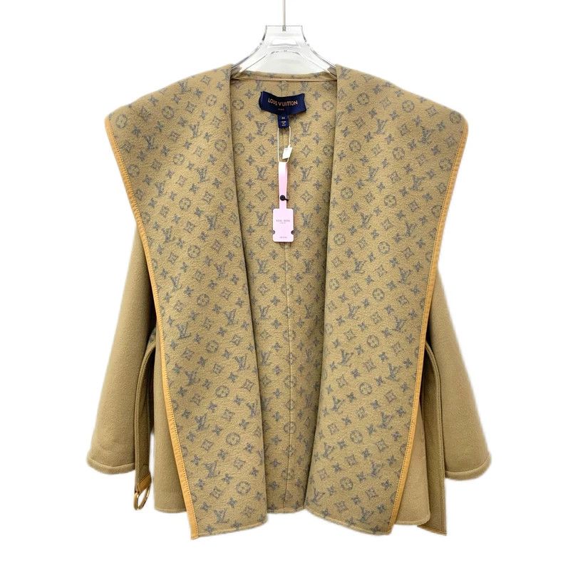 Louis Vuitton Louis Vuitton Brown logo full print cotton wool hooded bel Size XXS / US 00 / IT 34 - 1 Thumbnail