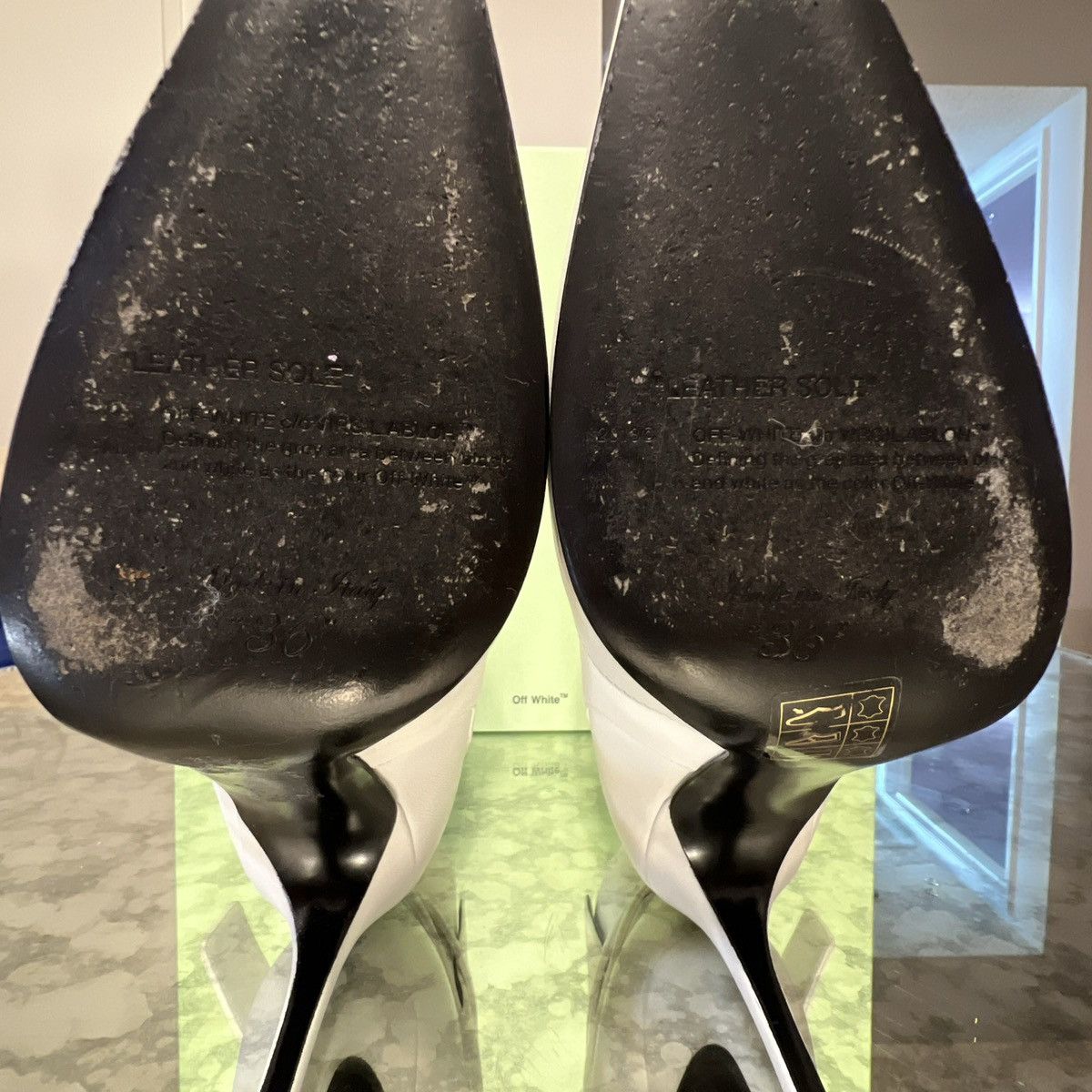 Off-White × Virgil Abloh Off-White Virgil Abloh Leather Zip Tie Pointed Toe Bootie 36 Size US 5.5 / IT 35.5 - 10 Thumbnail