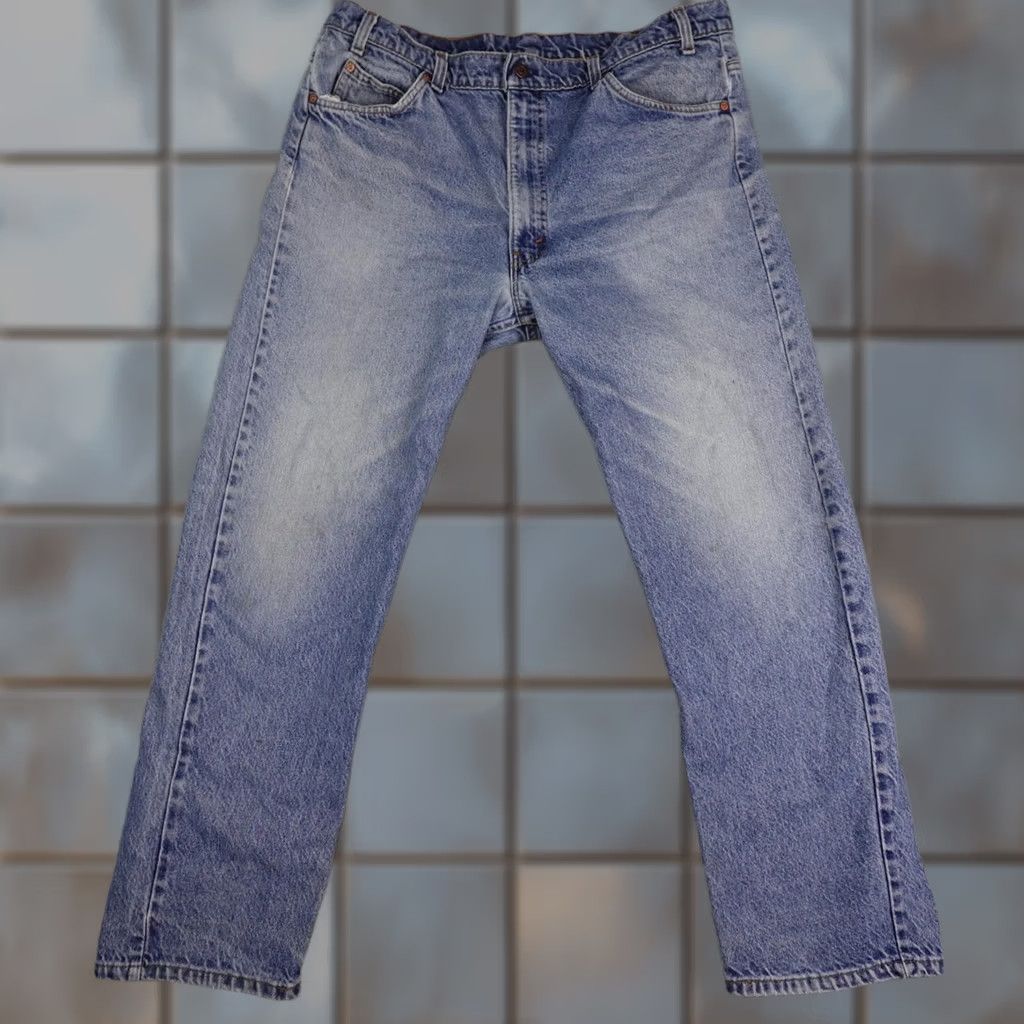 Levi's VINTAGE Levi's 505 Jeans Mens 40x30 (Fits 36x28) Blue Denim Orange Tab Made USA 90s Retro Size US 40 / EU 56 - 1 Thumbnail