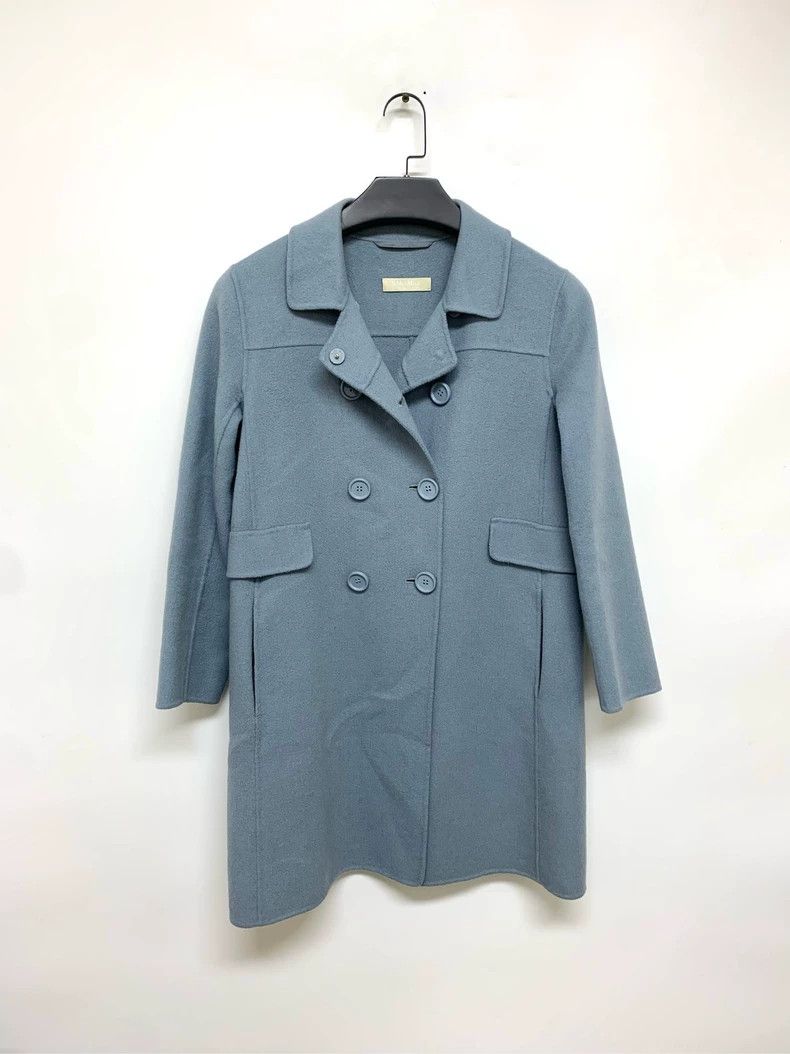 Max Mara MaxMara Blue Wool Heavy Coat -dmc Size US M / EU 48-50 / 2 - 1 Thumbnail
