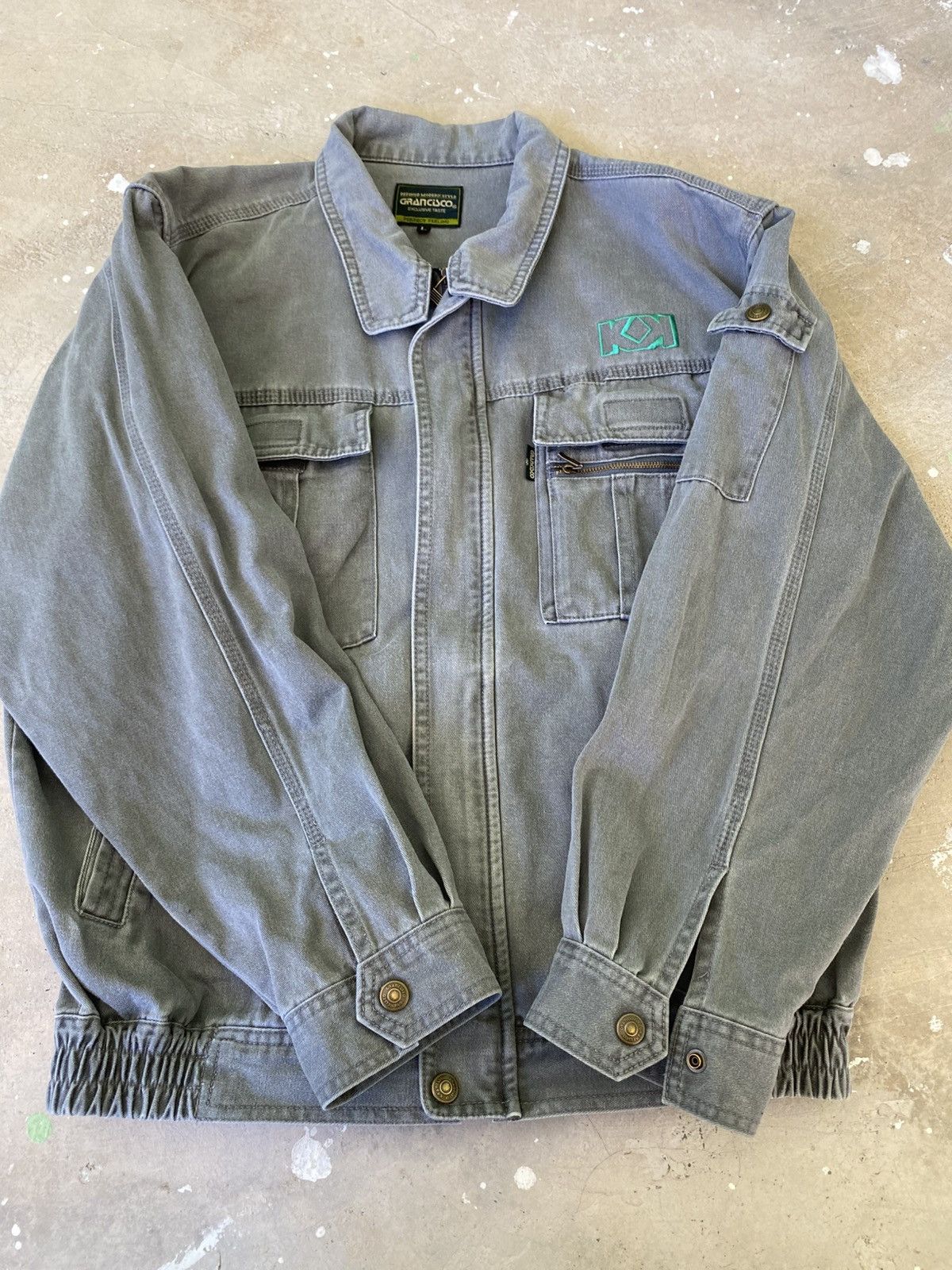 Japanese Brand Grancisco Japanese Workwear Utility Jacket Gray Size US L / EU 52-54 / 3 - 5 Thumbnail