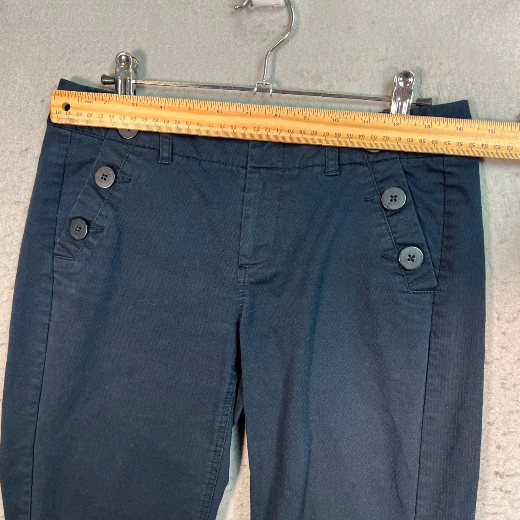 Banana Republic VINTAGE Banana Republic Womens Size 2P Petites Navy Blue Cotton Stretch Sailor Pants Size 26" / US 2 / IT 38 - 5 Thumbnail