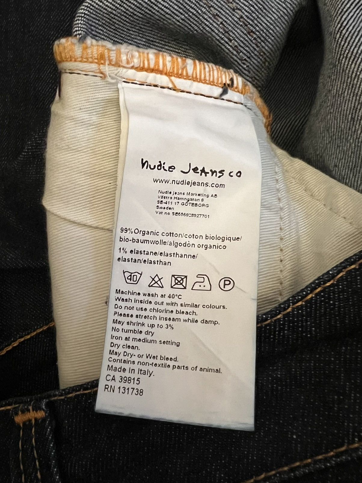 Nudie Jeans NJ4062 Nudie Grim Tim Jeans in Dry Navy Size US 34 / EU 50 - 8 Thumbnail