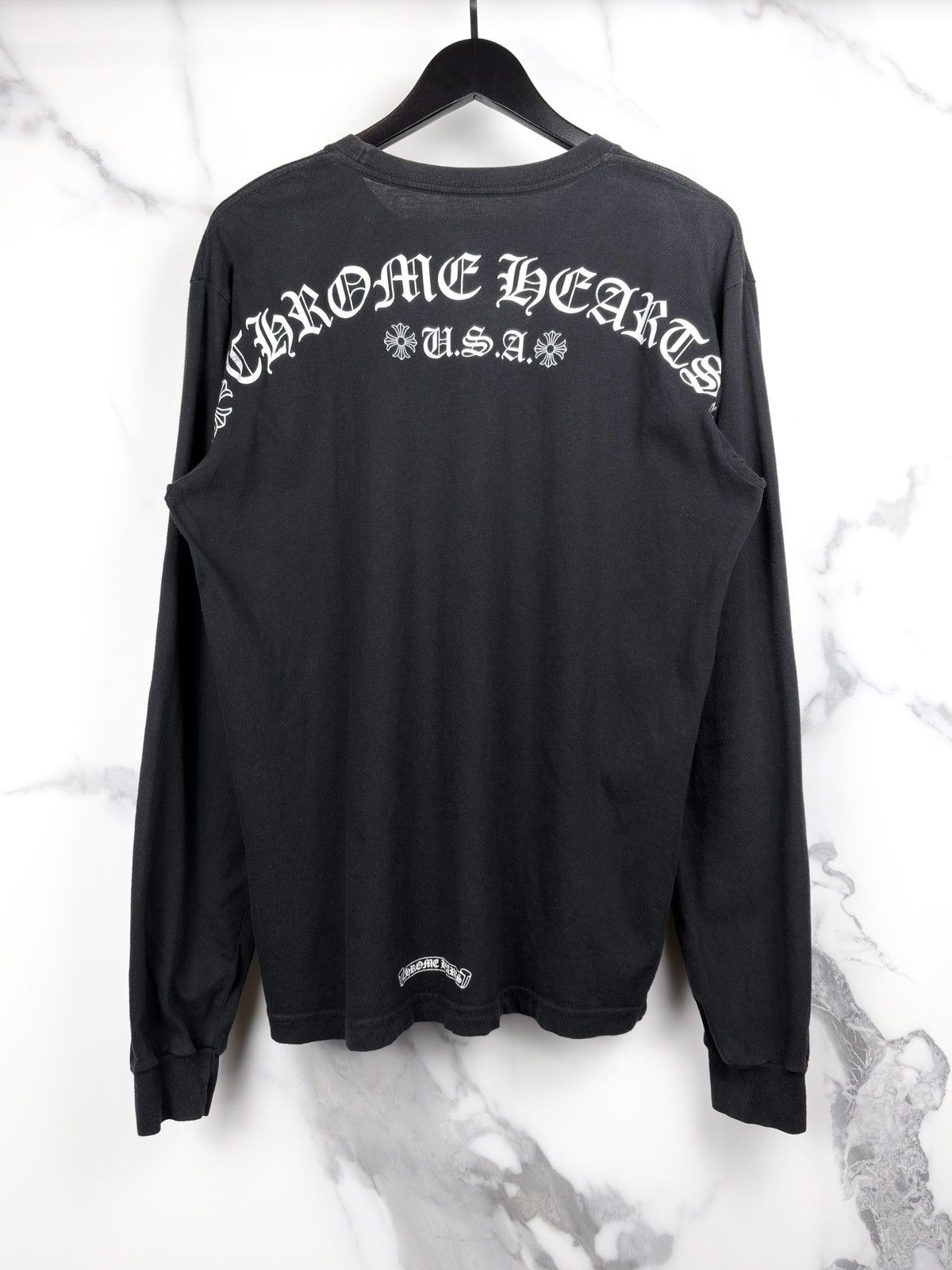 トップス CHROME HEARTS Back Scroll Logo Black XL Chrome Hearts Scroll Logo T-Shirt Black Men's - US