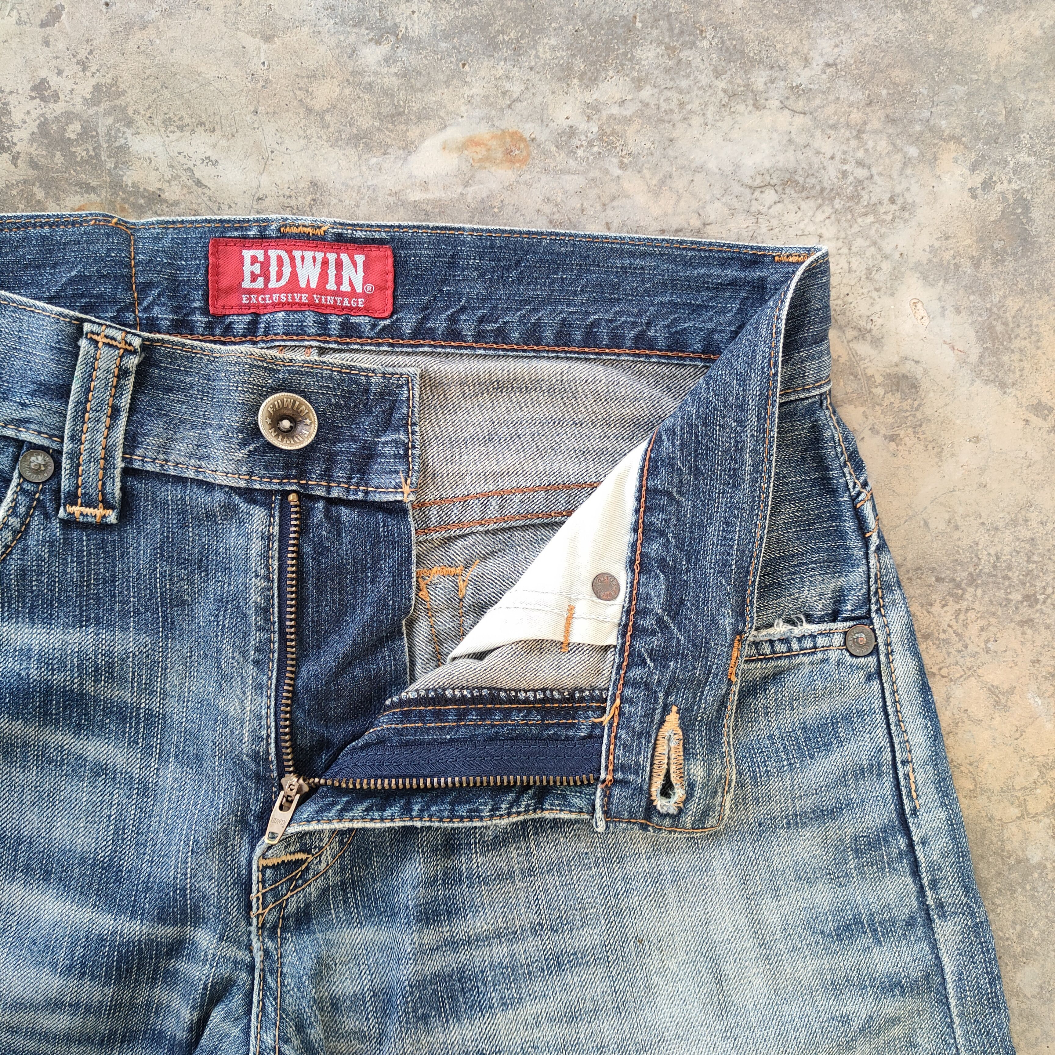 Edwin # VINTAGE DISTRESSED EDWIN FADED BLUE JEANS PANTS Size US 32 / EU 48 - 7 Thumbnail