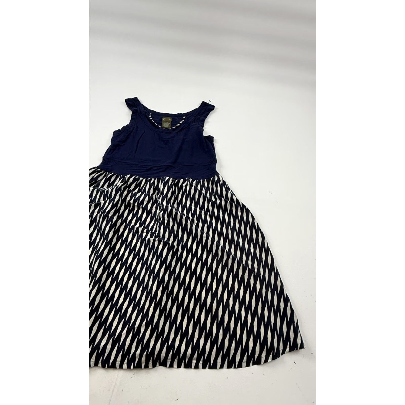 Feit Fei Dress Womens M Blue Geometric Silk Sleeveless Fit & Flare Knee Length Dress Size M / US 6-8 / IT 42-44 - 3 Thumbnail