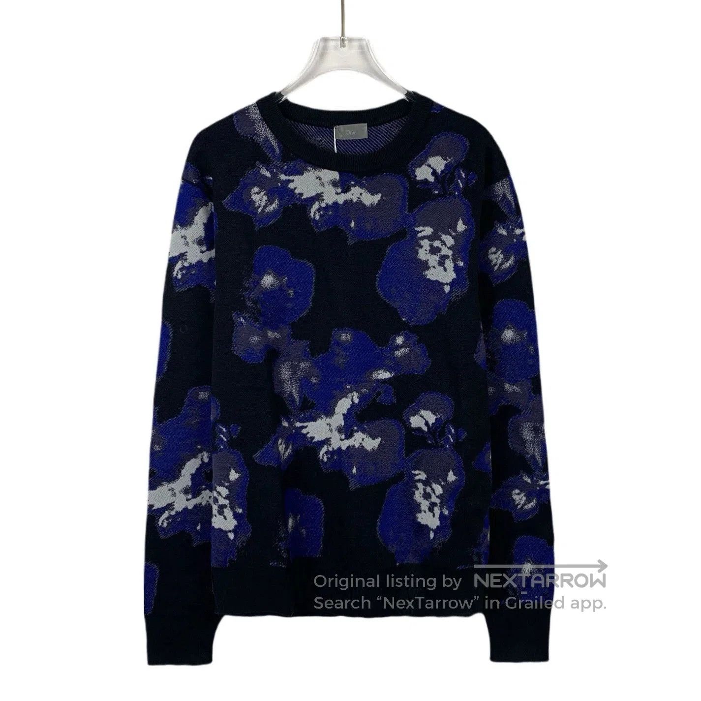 Dior blue black tie-dye knit sweater. Size US M / EU 48-50 / 2 - 1 Thumbnail