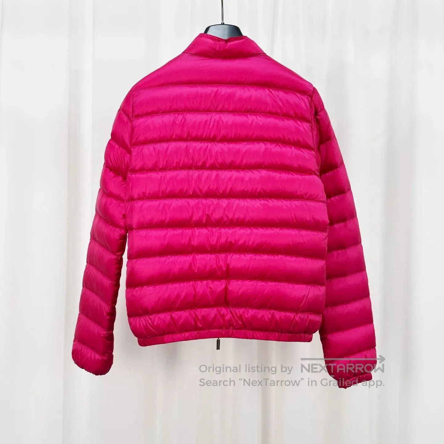 Moncler moncler pink down jacket with logo embroidery. Size XXS / US 00 / IT 34 - 2 Thumbnail