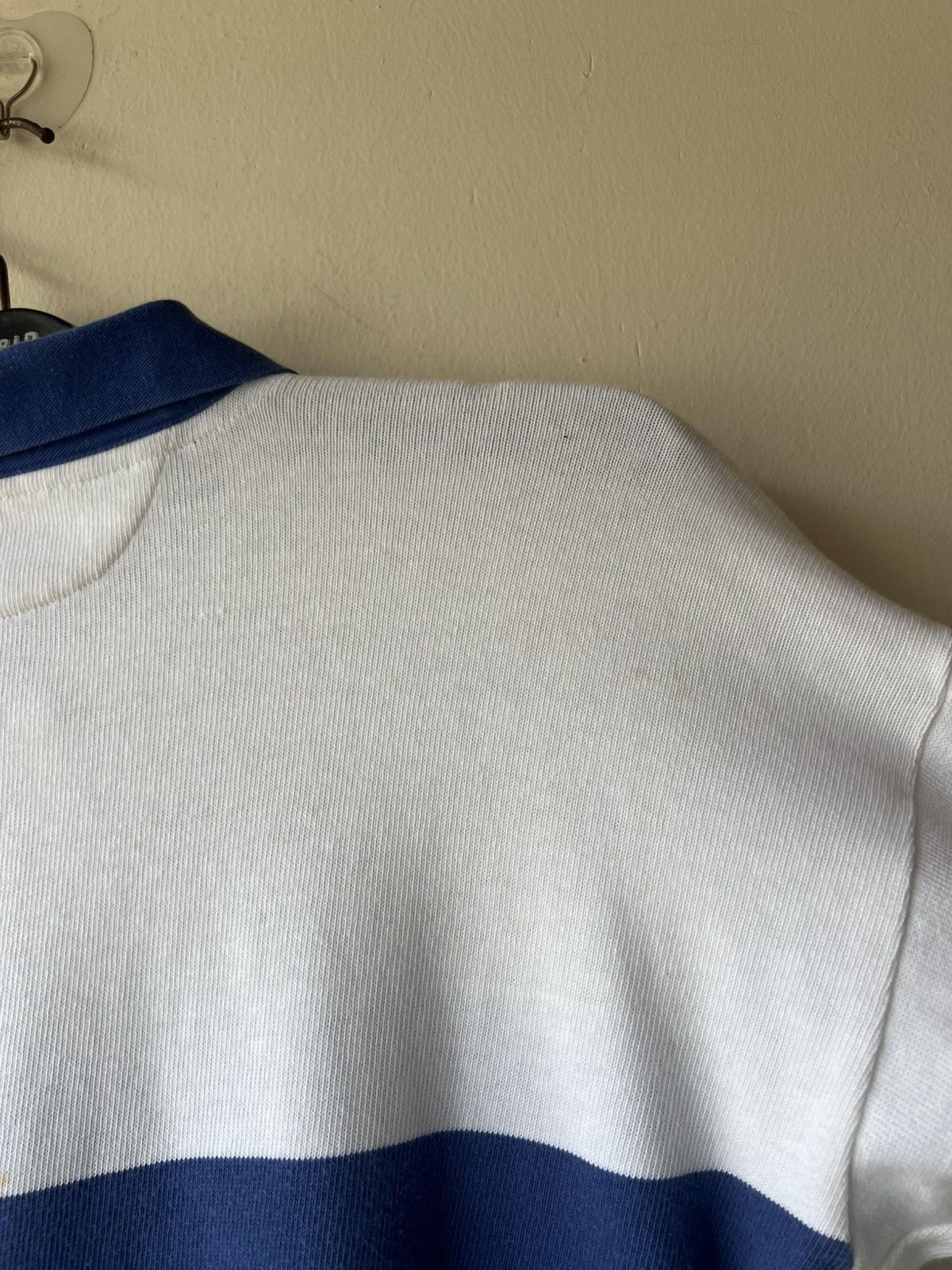Benetton Vintage 90s Benetton Spell Out Rugby Shirt Pablo Escobar Size US L / EU 52-54 / 3 - 18 Thumbnail