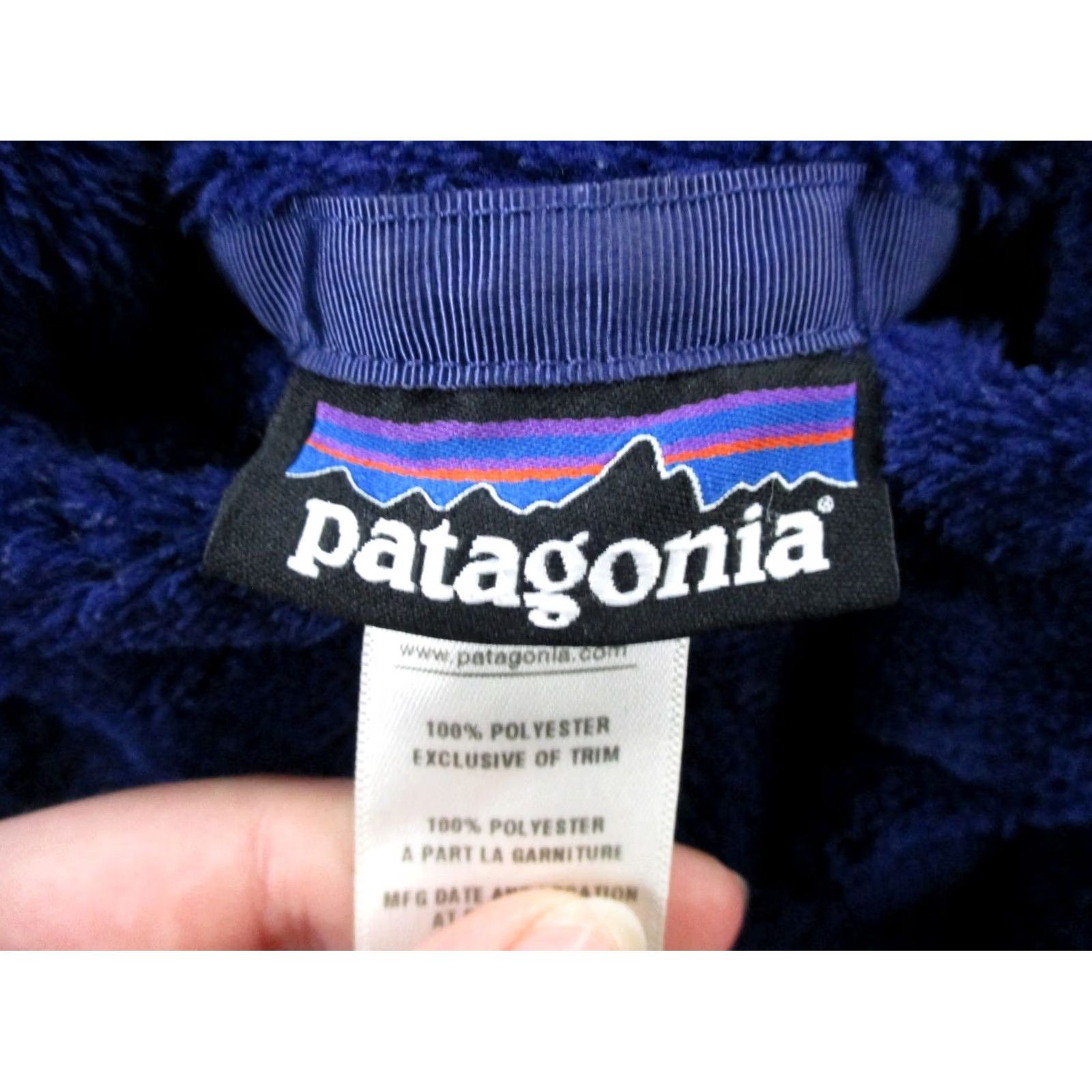 Patagonia Keywords: "Patagonia," "Jacket," "Women," "S," "Blue," "Polartec," "Outdoor," "Hiking," and "Camping" are all present relevant Size S / US 4 / IT 40 - 7 Thumbnail