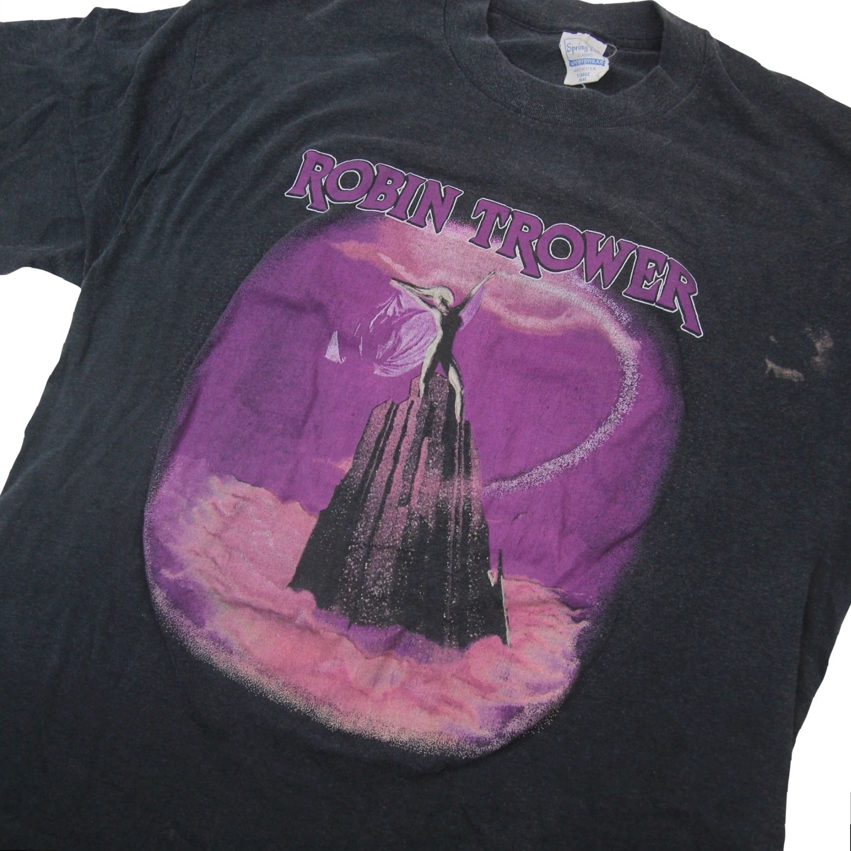 Vintage VINTAGE Robin Trower Tour Mens T-Shirt Black Large Graphic 1989 Boy/Adult? Size US L / EU 52-54 / 3 - 2 Thumbnail
