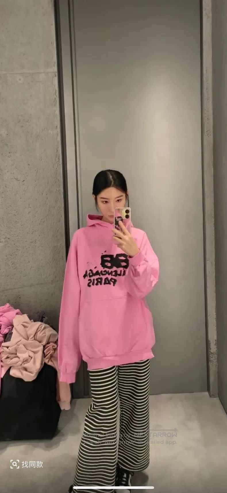 Balenciaga Balenciaga Pink splatter letter print hooded sweatshirt Size US S / EU 44-46 / 1 - 5 Thumbnail