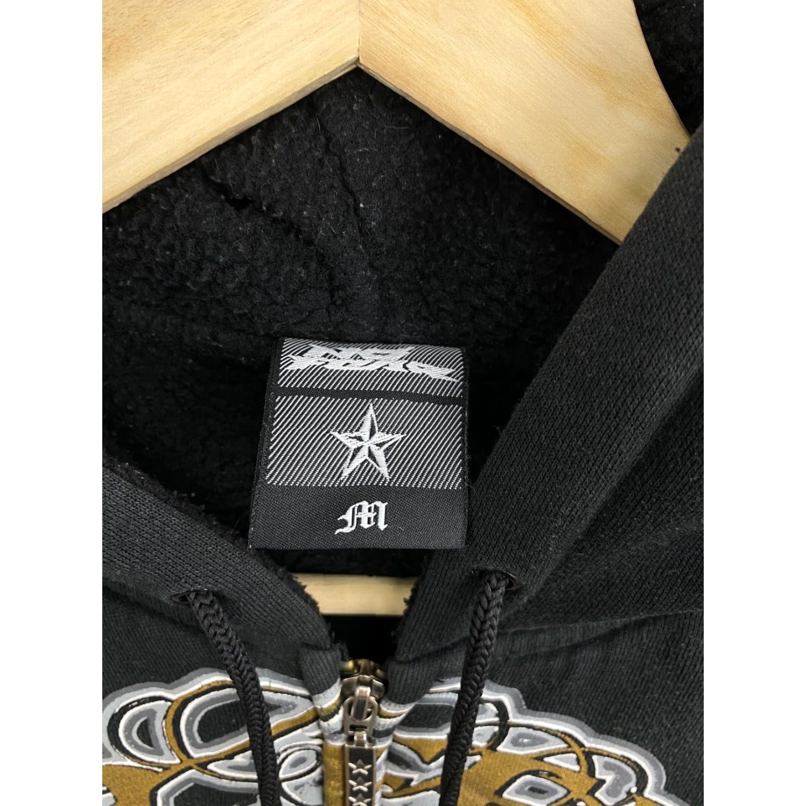 No Fear VINTAGE No Fear Skull Bones Affliction Zip Up Hoodie Shirt Mens M Black Size US M / EU 48-50 / 2 - 7 Thumbnail