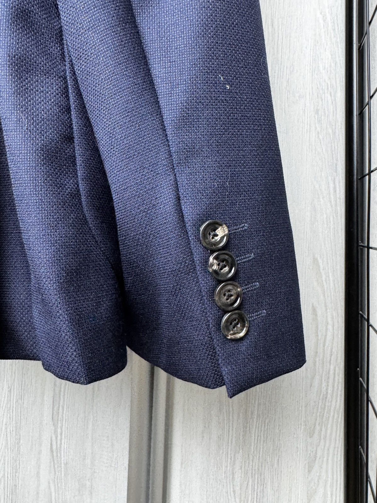 Hardy Amies Hardy Amies Navy Patterned Pure Wool Mens Blazer Heddon Fit Size 40R - 8 Thumbnail