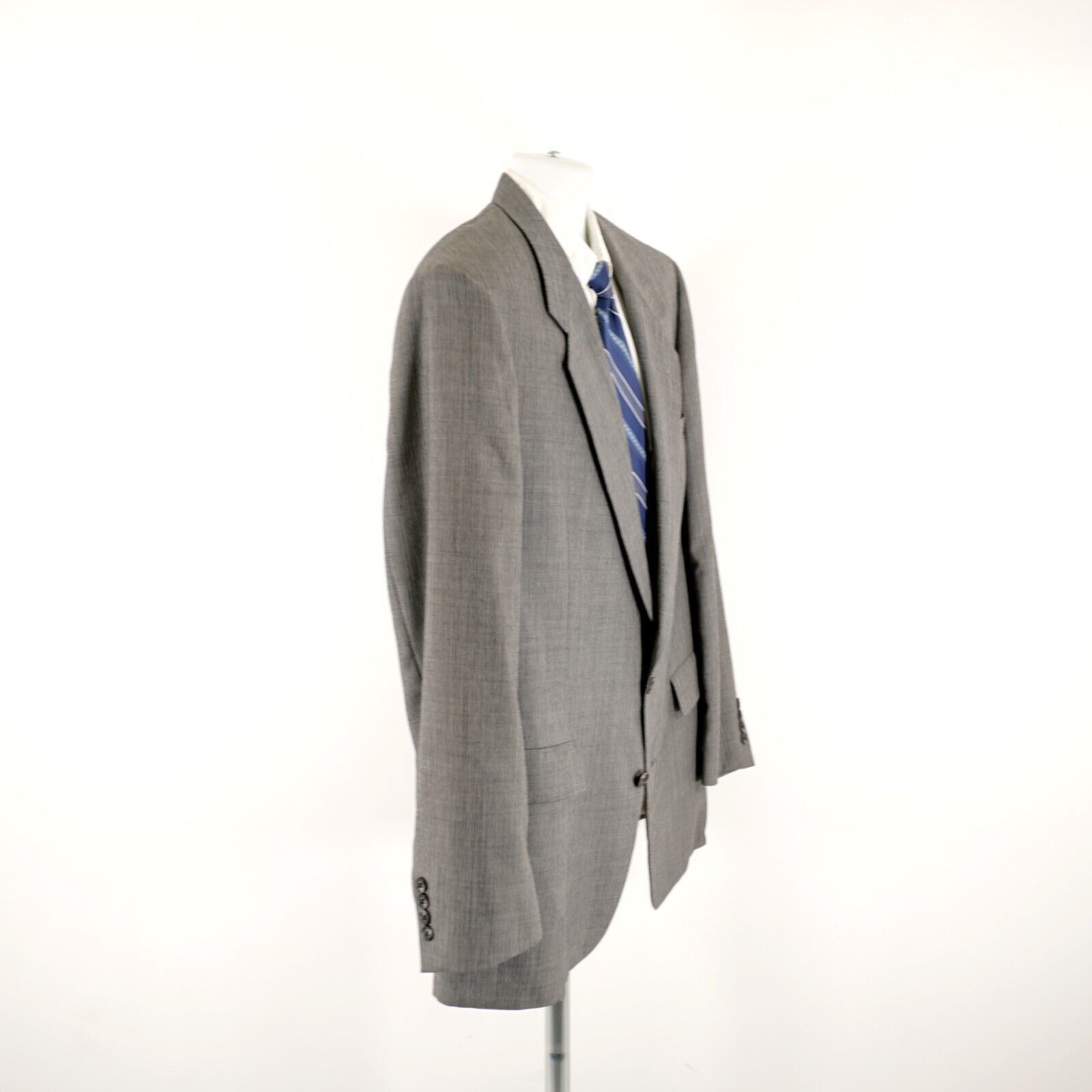 Hart Schaffner Marx Hart Schaffner Marx Heritage Plus Wool Gray Sharkskin 2 Butt Size 44L - 8 Thumbnail