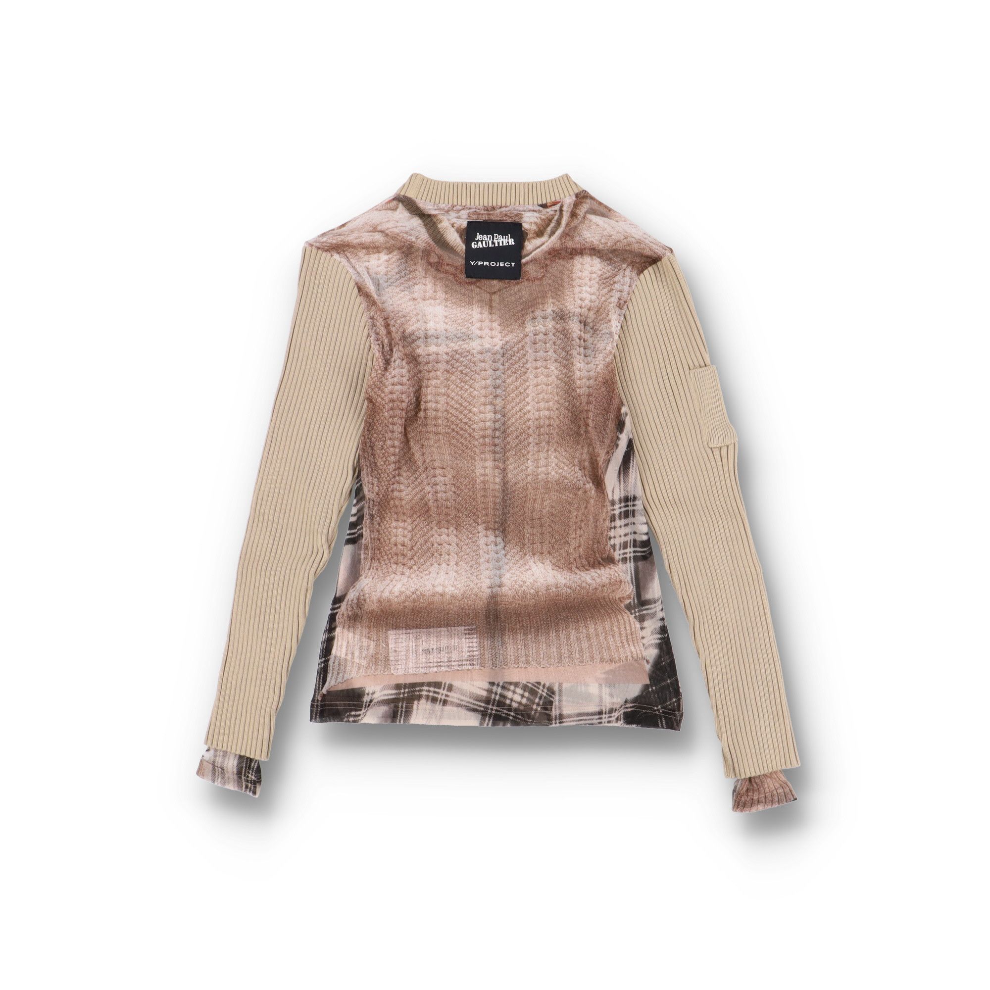 Jean Paul Gaultier × Y/Project Beige Trompe L'oeil Sweater Size XS / US 0-2 / IT 36-38 - 8 Thumbnail