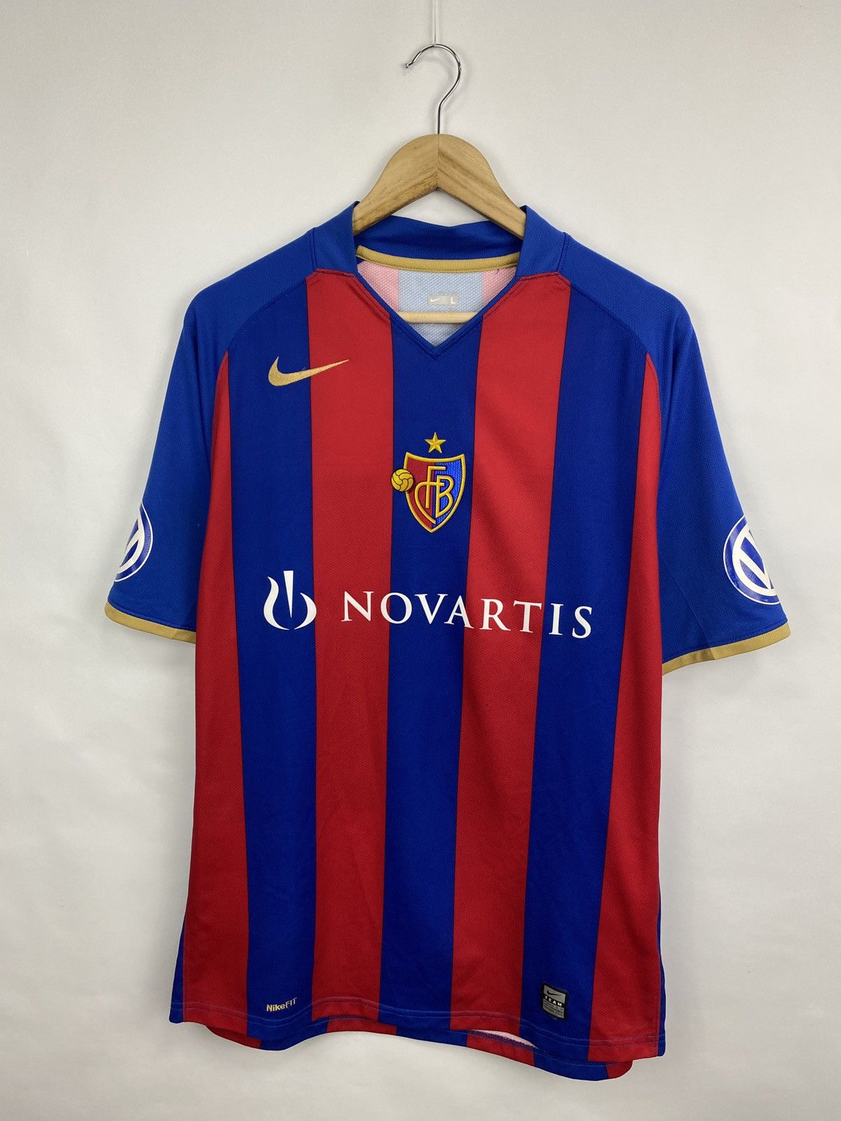 Nike 🇨🇭 Vintage 2009 Nike Alex 50 Basel Jersey Soccer T-Shirt Rare Size US L / EU 52-54 / 3 - 4 Thumbnail