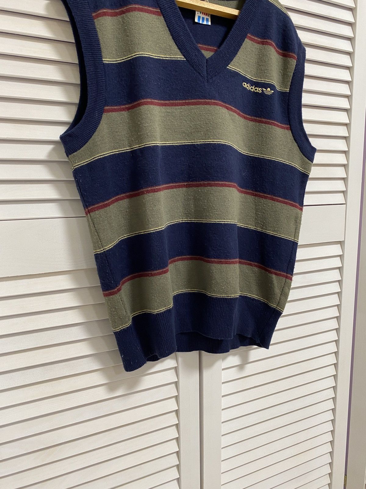 Adidas × Vintage 🎥 Vintage Vest sleeveless vest jerkin Adidas Logo Striped 90 Size US M / EU 48-50 / 2 - 3 Thumbnail