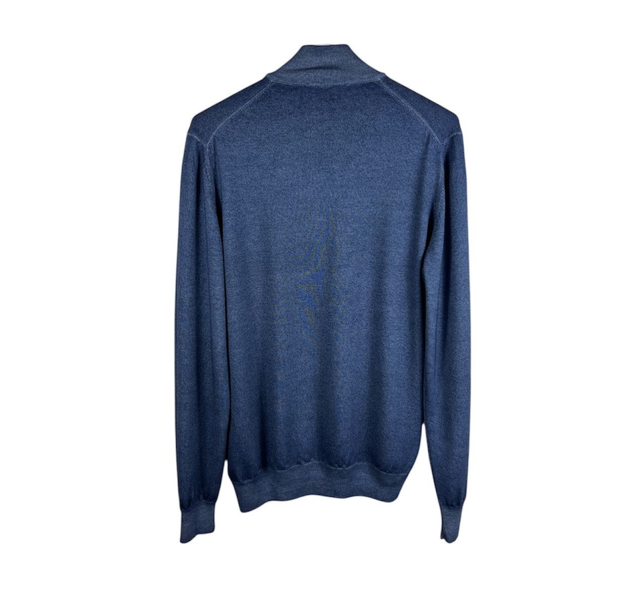 Gran Sasso Gran Sasso virgin wool merino quarter half zip sweater navy Size US L / EU 52-54 / 3 - 2 Thumbnail
