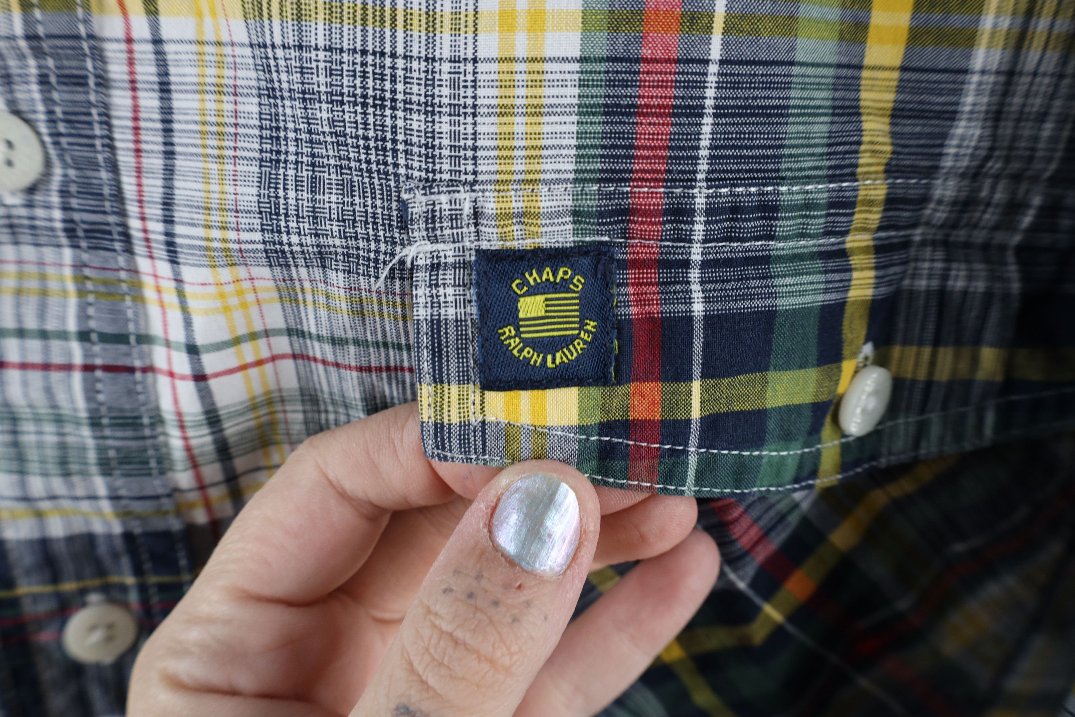 Ralph Lauren × Vintage Vintage 90s Chaps Ralph Lauren Rainbow Plaid Button Shirt Size US L / EU 52-54 / 3 - 4 Thumbnail