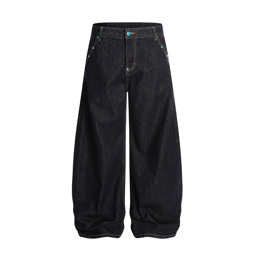 Jean Men's high street loose wide-leg scimitar jeans Size US 32 / EU 48 - 1 Thumbnail