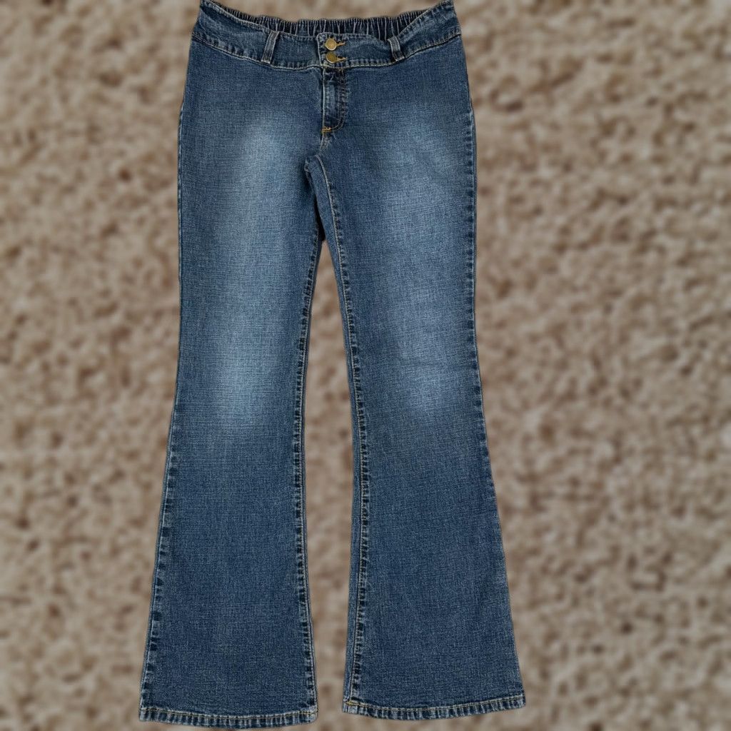 Vintage Motherhood Maternity Jeans Womens Small Blue Denim Flared Elastic Cotton 32x30 Size 28" / US 6 / IT 42 - 1 Thumbnail